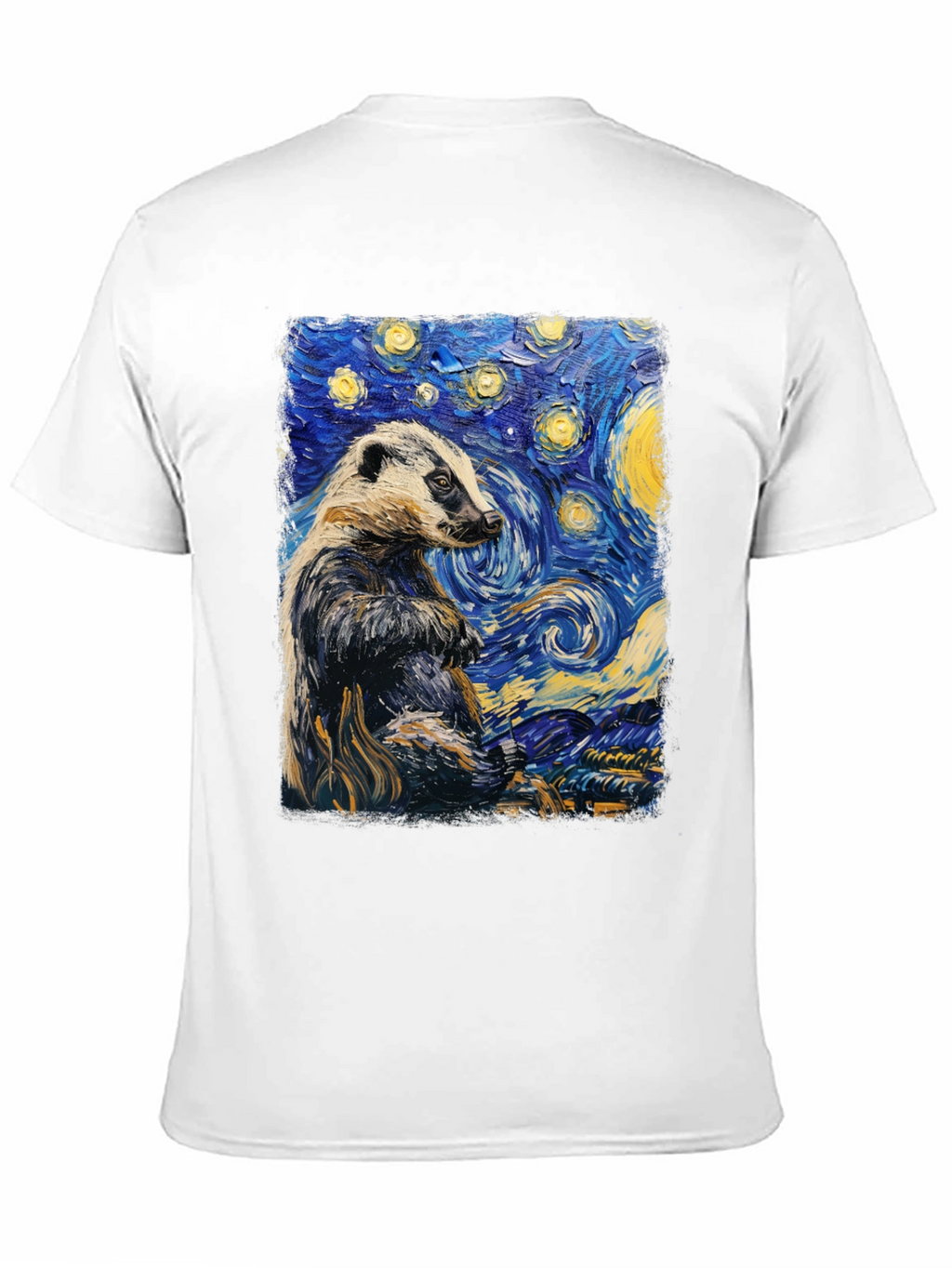 Starry Badger T-Shirt: Unique Artistic Design