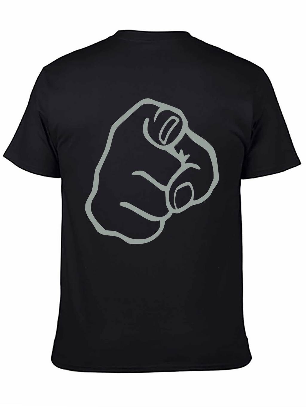 Pointing Finger Graphic T-Shirt - Black Cotton Tee