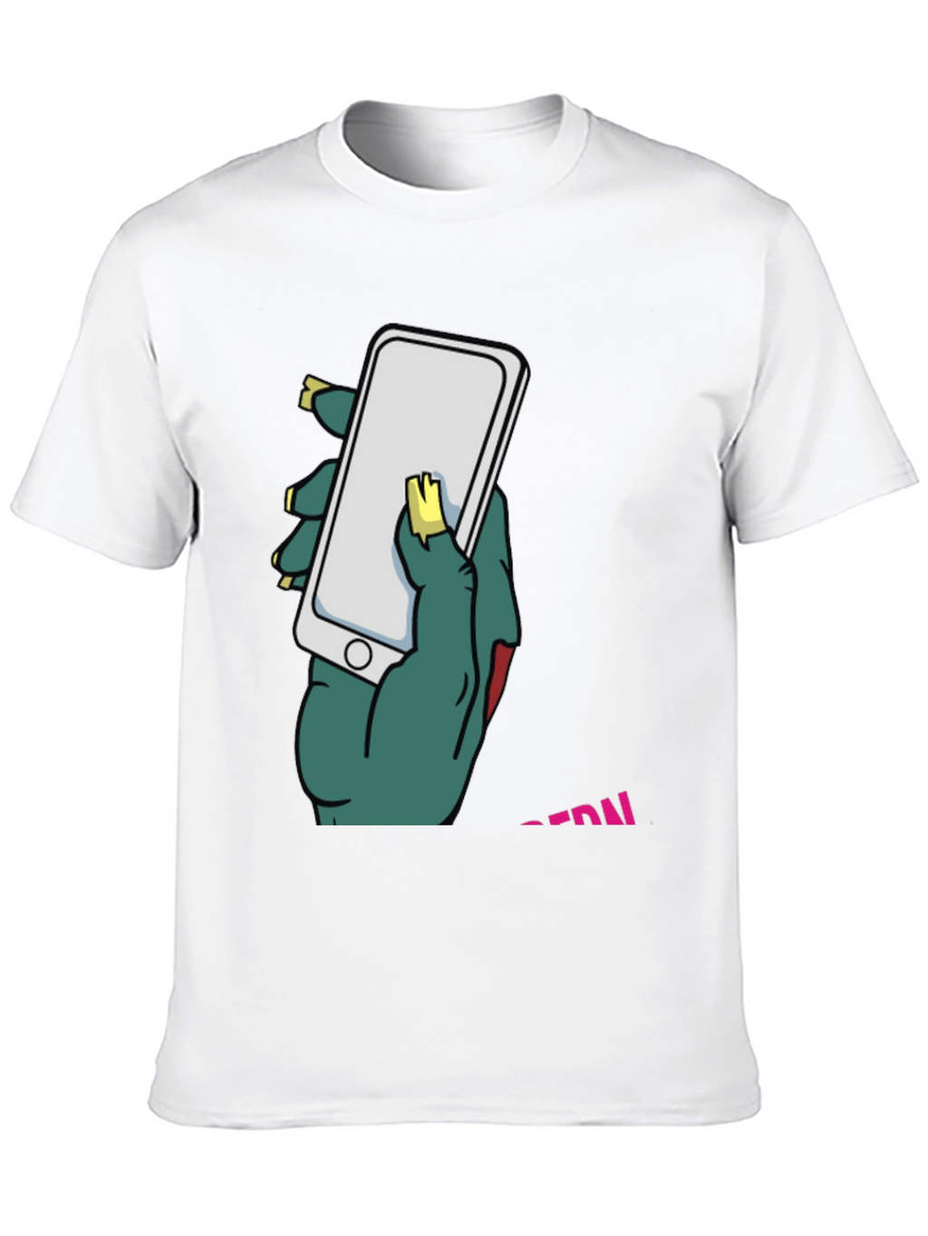 Zombie Hand Holding Phone Graphic T-Shirt