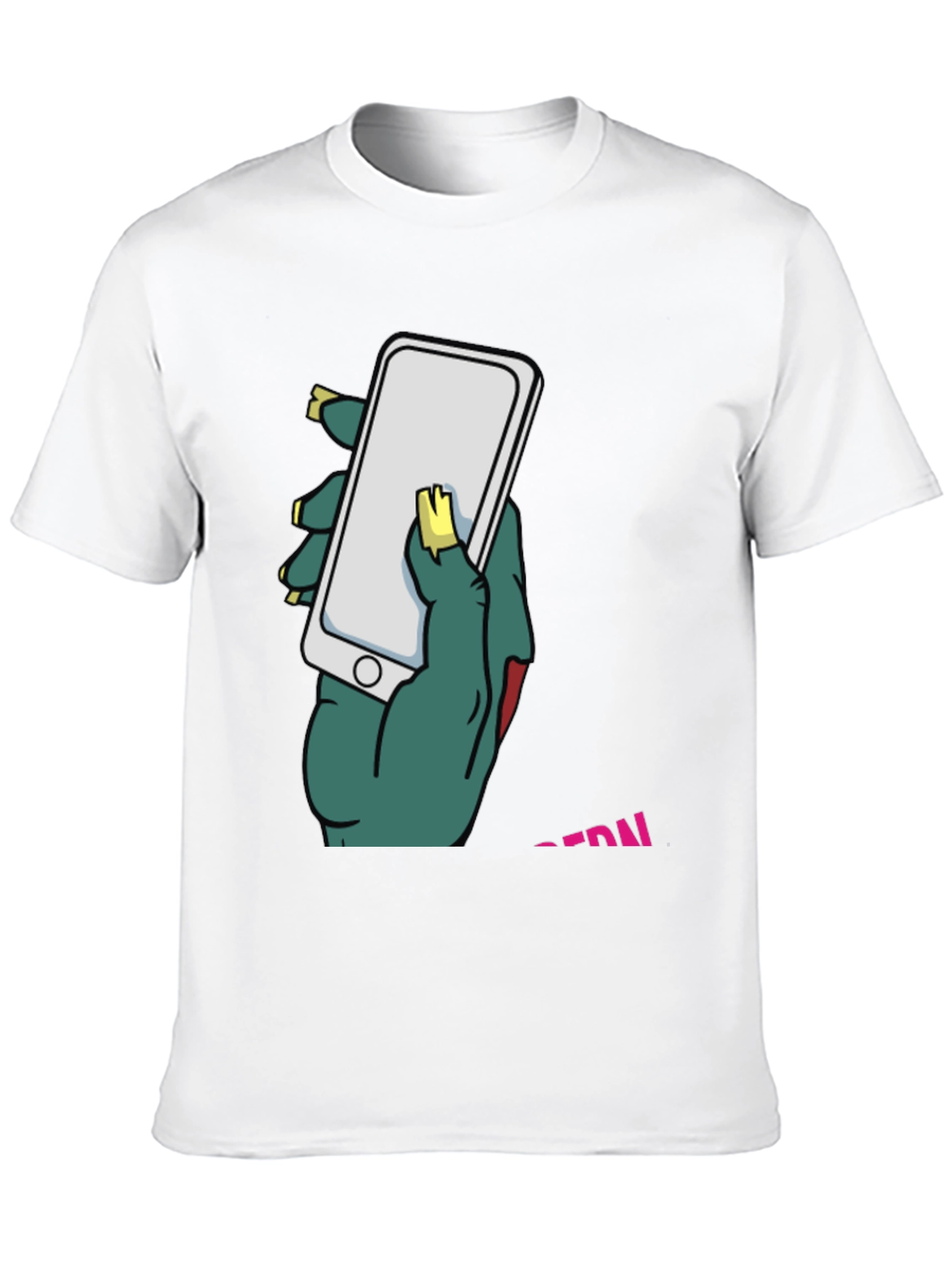 Zombie Hand Holding Phone Graphic T-Shirt