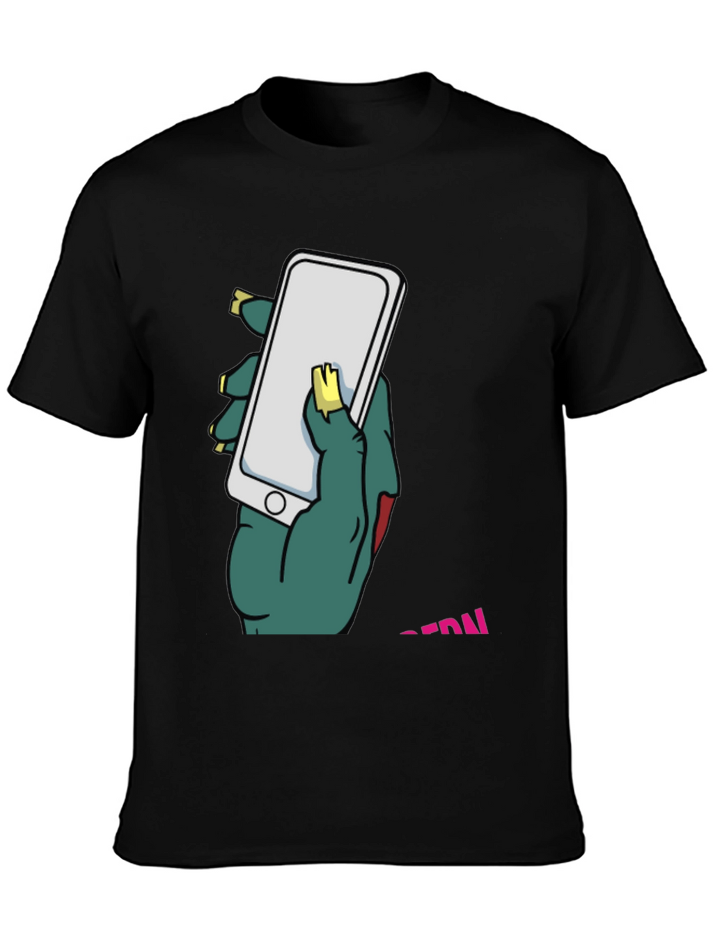 Zombie Hand Holding Phone Graphic T-Shirt