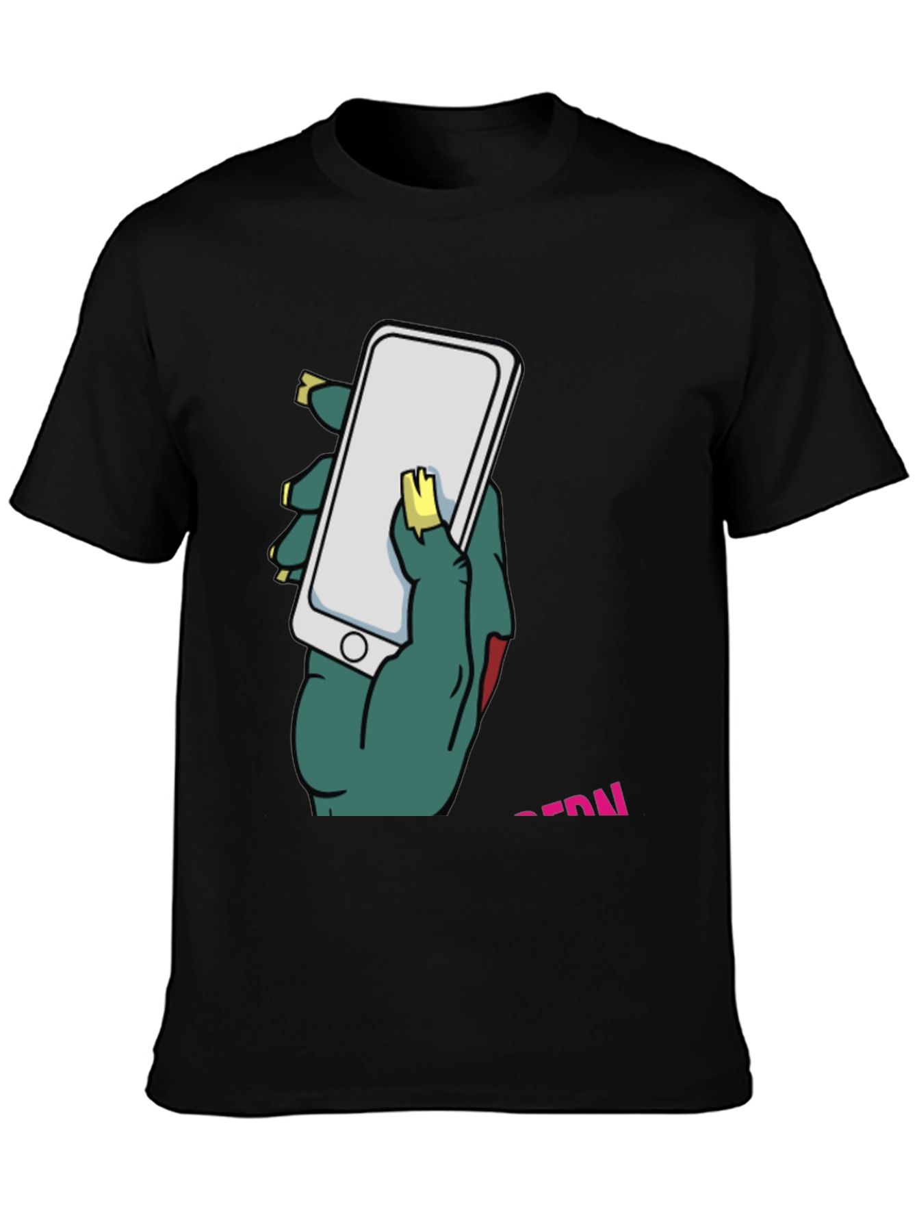 Zombie Hand Holding Phone Graphic T-Shirt