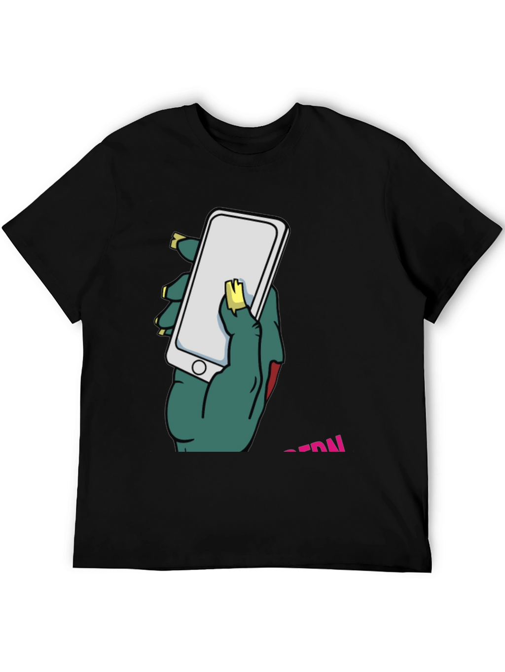 Zombie Hand Holding Phone Graphic T-Shirt