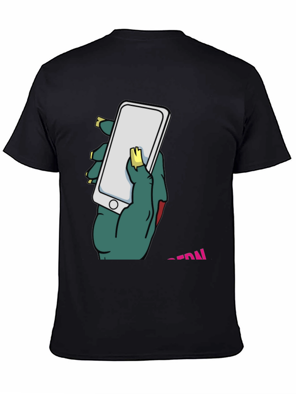 Zombie Hand Holding Phone Graphic T-Shirt