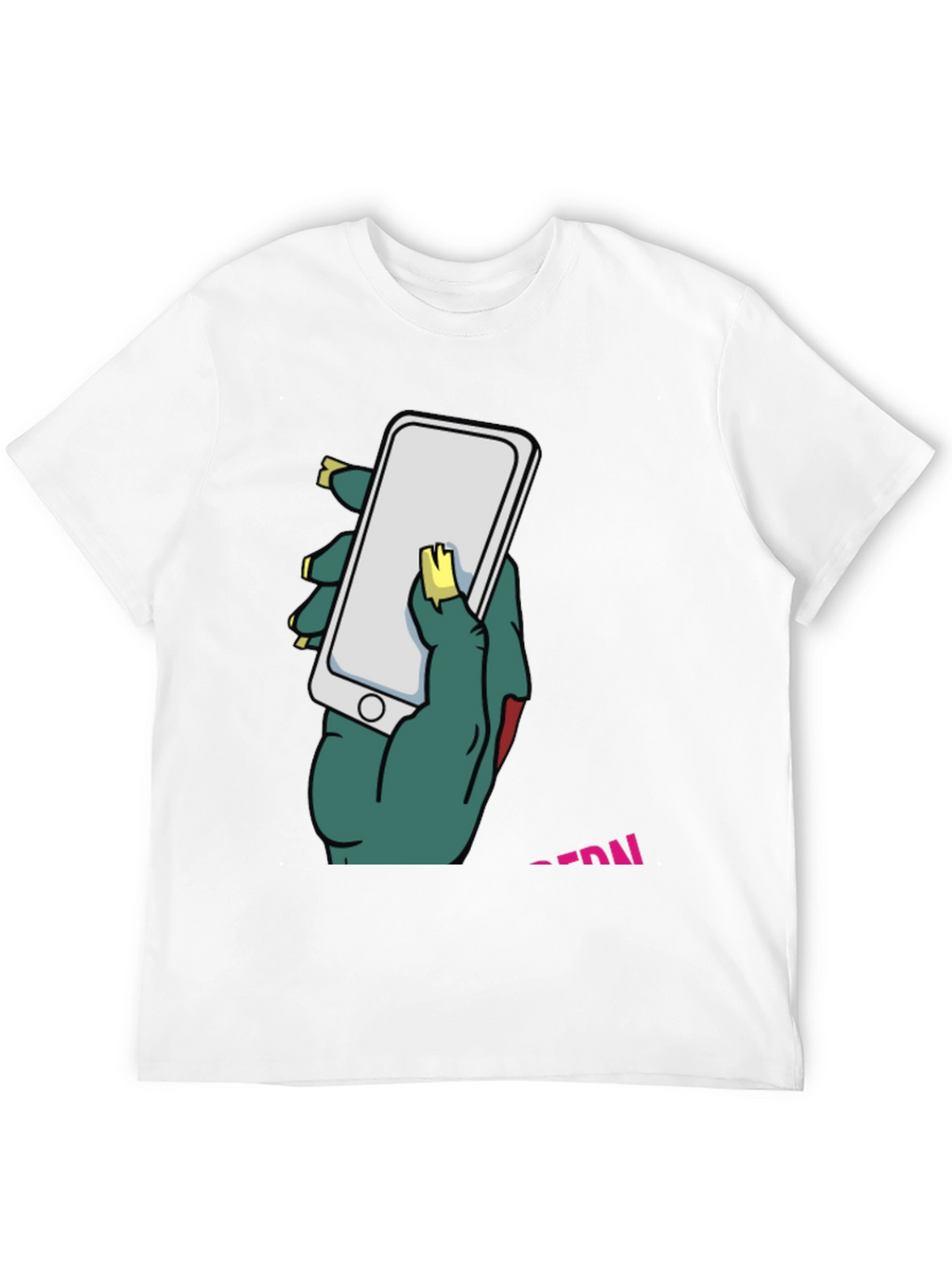 Zombie Hand Holding Phone Graphic T-Shirt