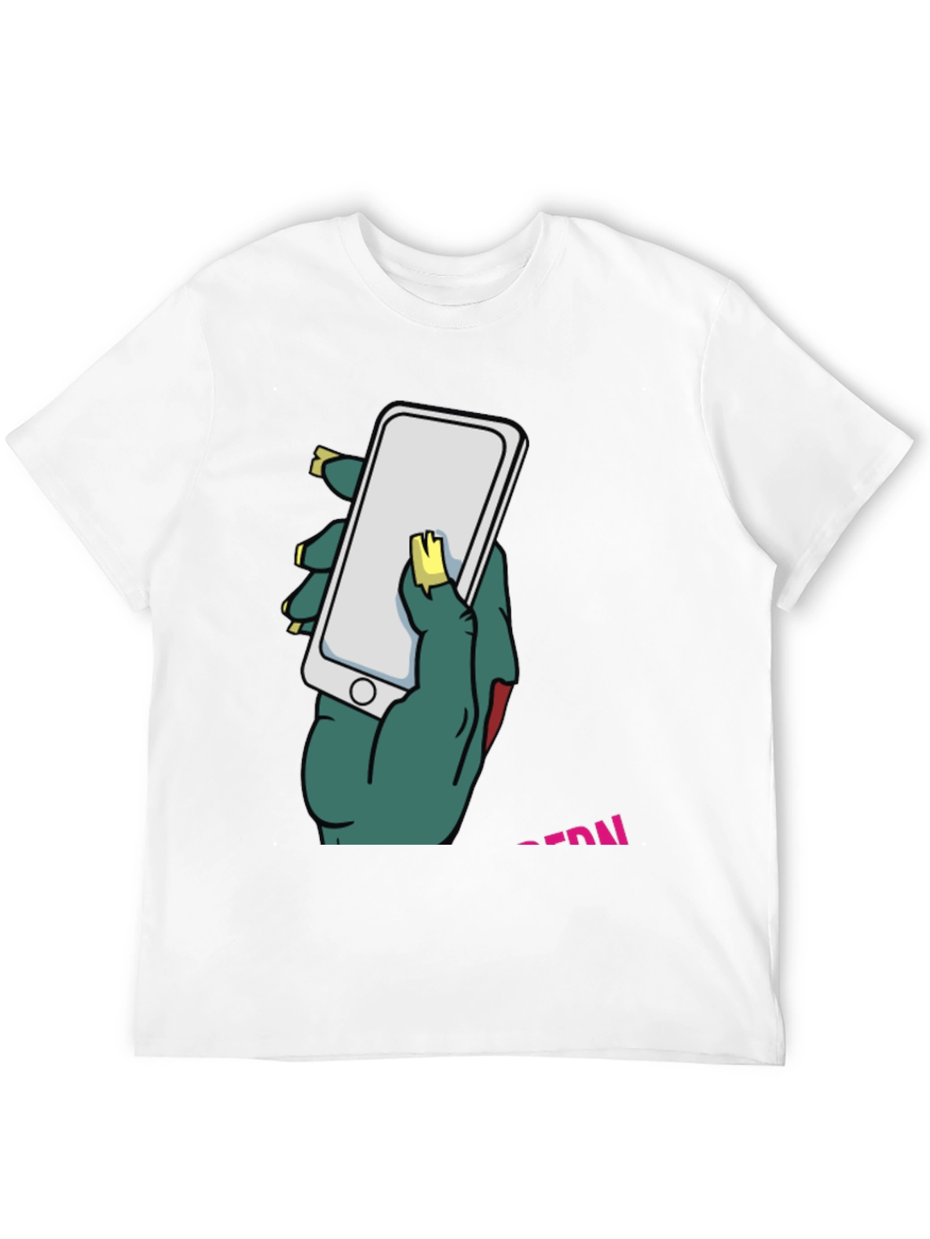 Zombie Hand Holding Phone Graphic T-Shirt