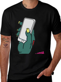 Zombie Hand Holding Phone Graphic T-Shirt