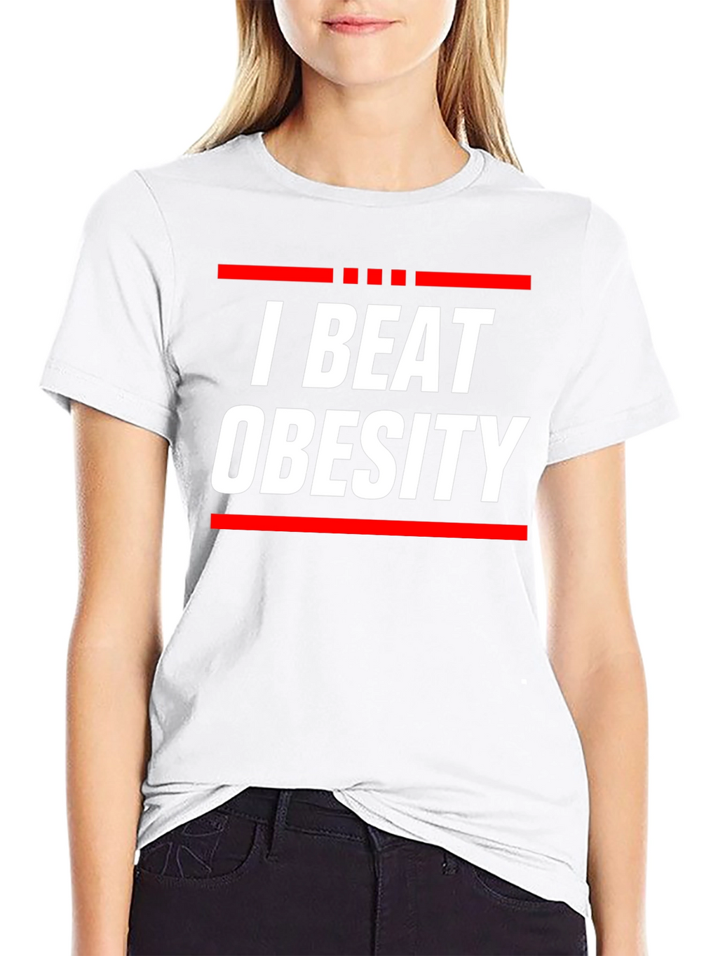 I Beat Obesity Graphic T-Shirt