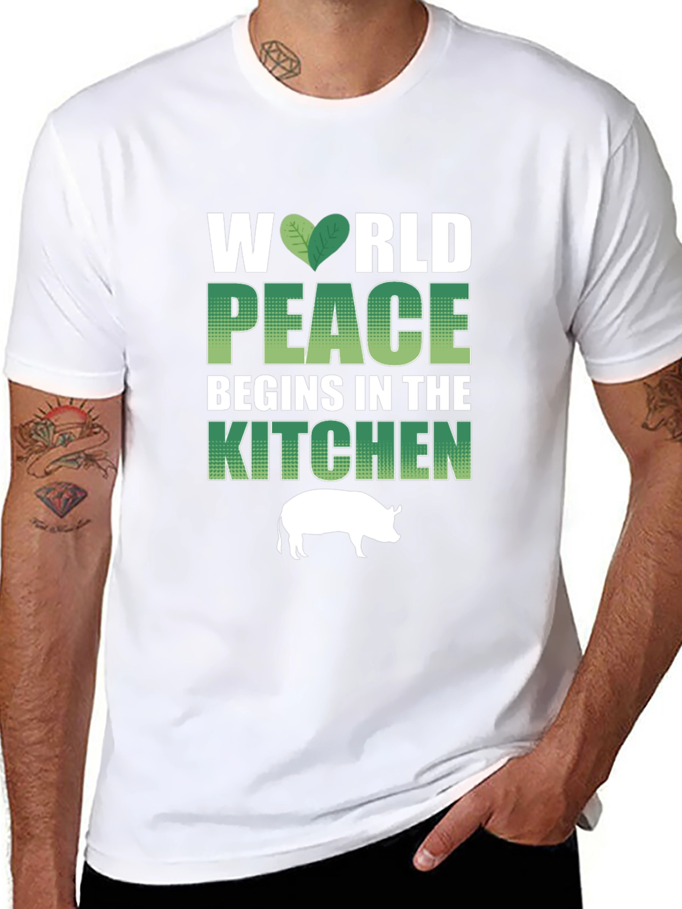 Vegan T-Shirt: World Peace Begins in the Kitchen