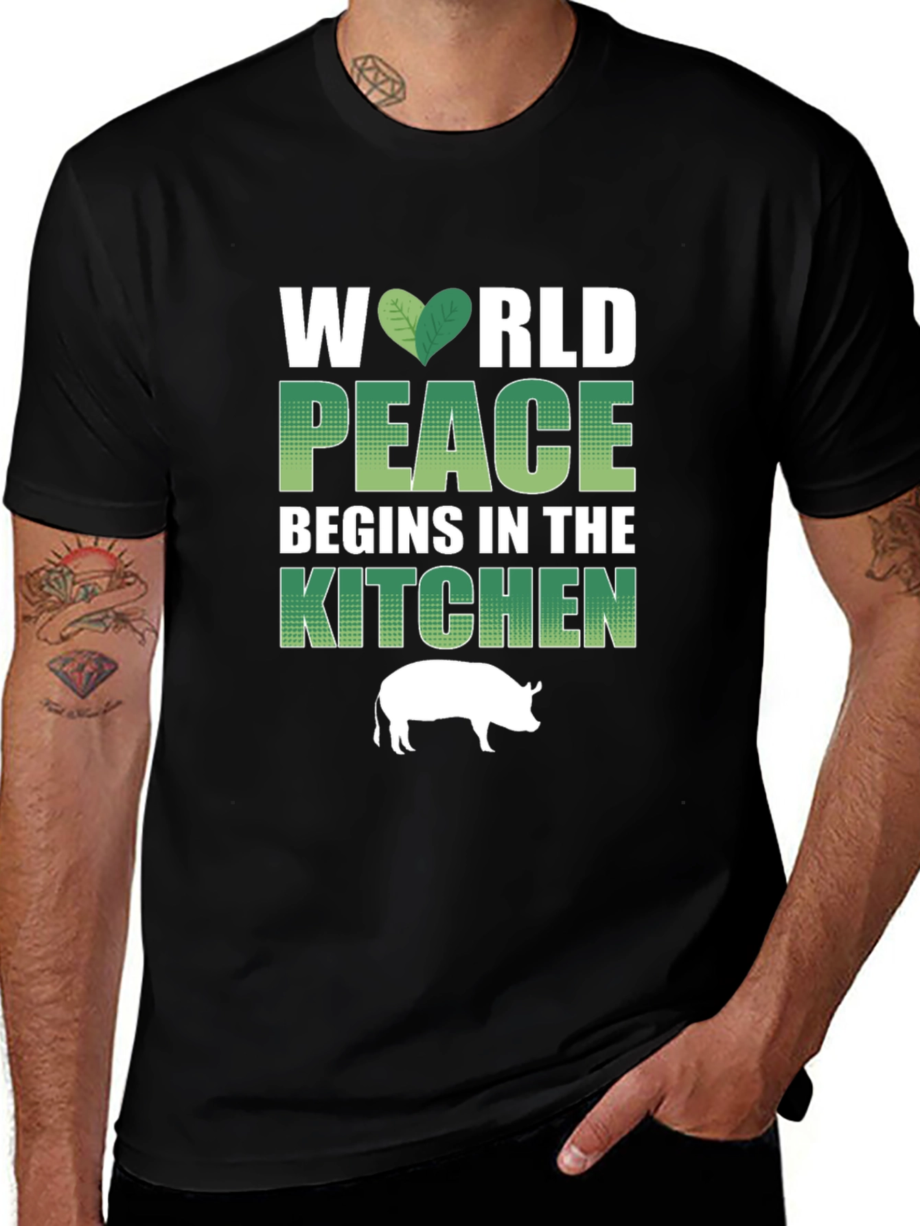 Vegan T-Shirt: World Peace Begins in the Kitchen