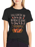 Fall Pregnancy Announcement T-Shirt - Grandma To Be