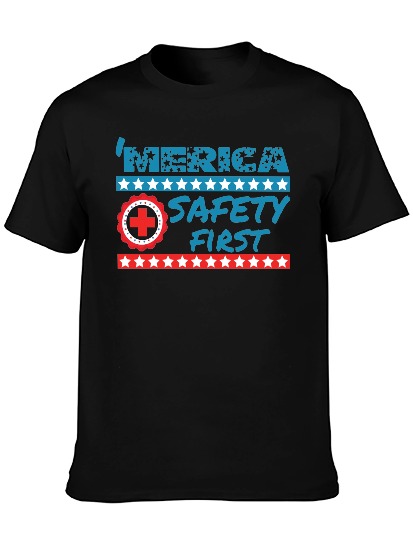 Patriotic Safety First Graphic T-Shirt