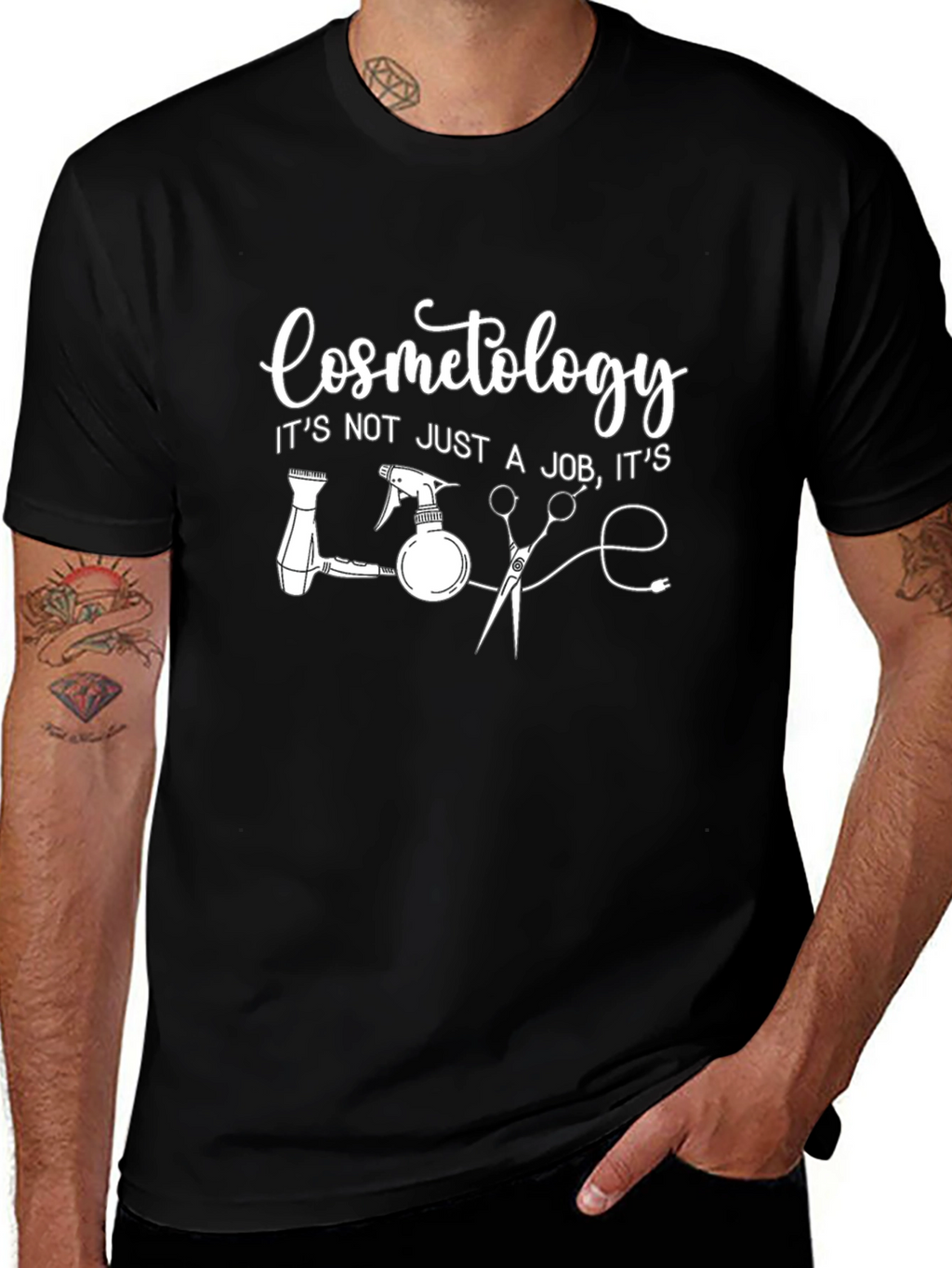 Cosmetology Love Graphic Tee - Black