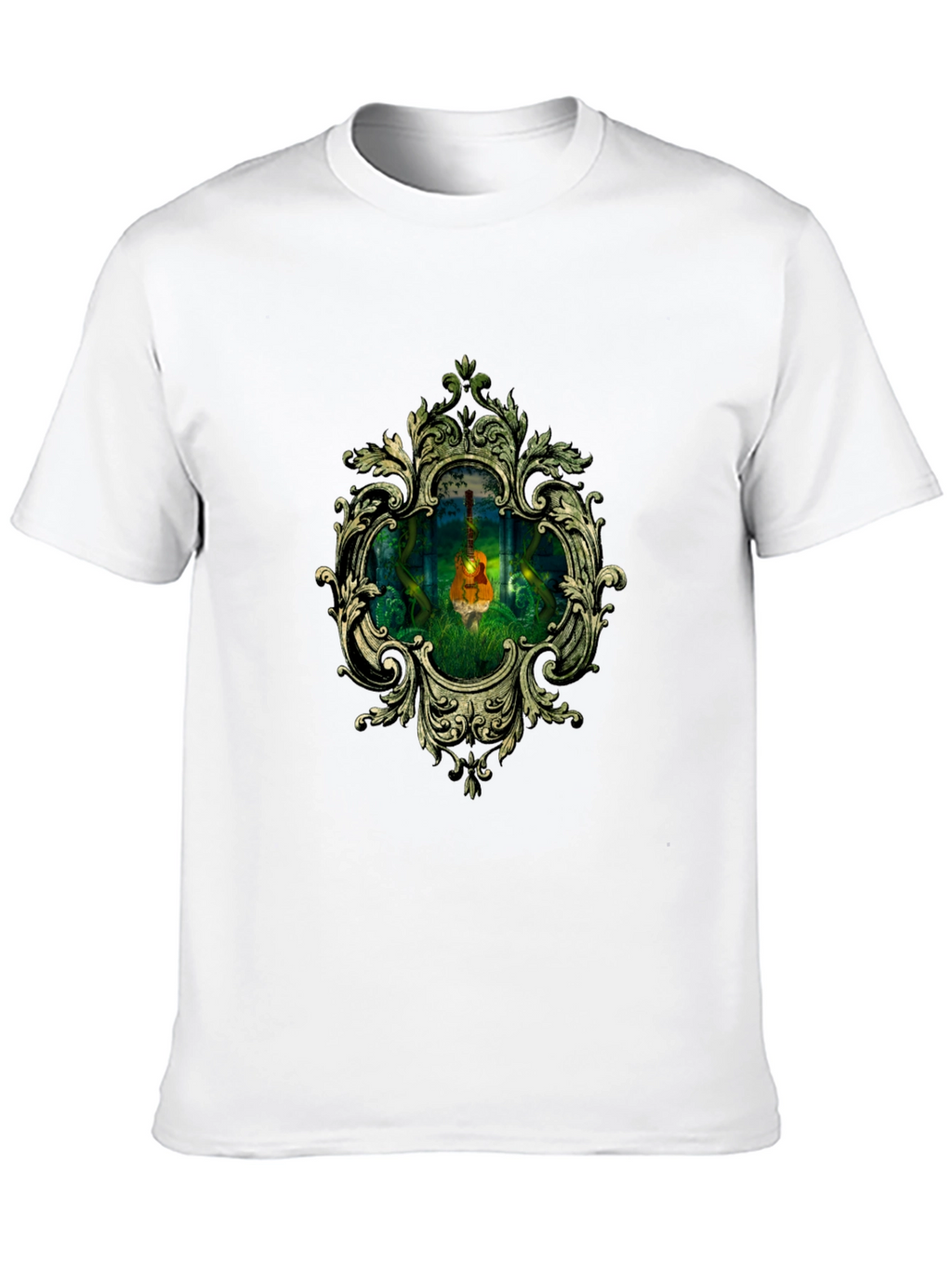 Ornate Guitar in Forest T-Shirt