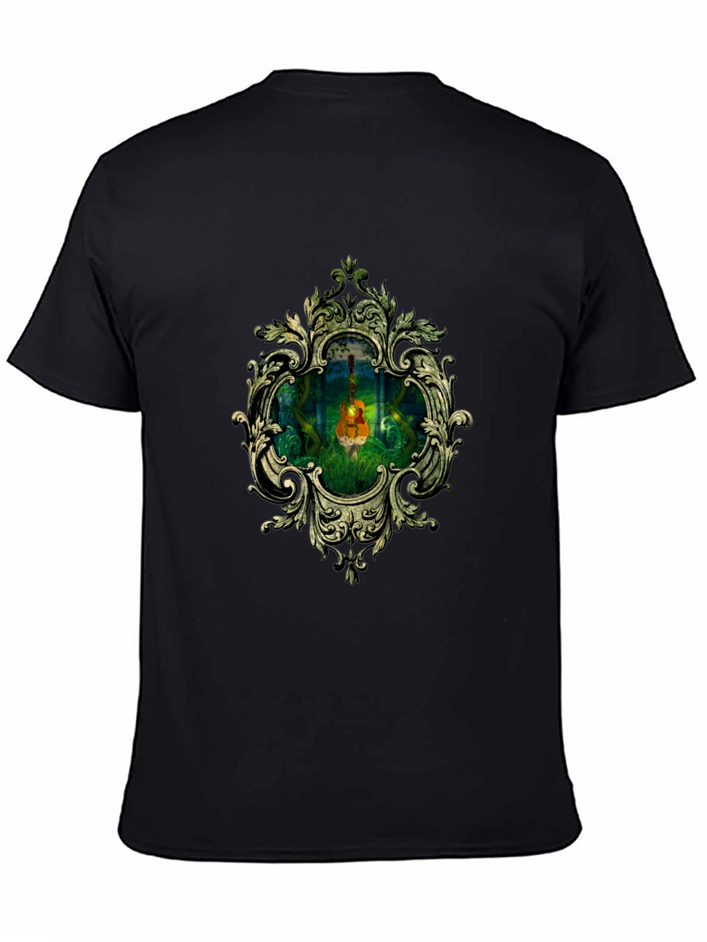 Ornate Guitar in Forest T-Shirt