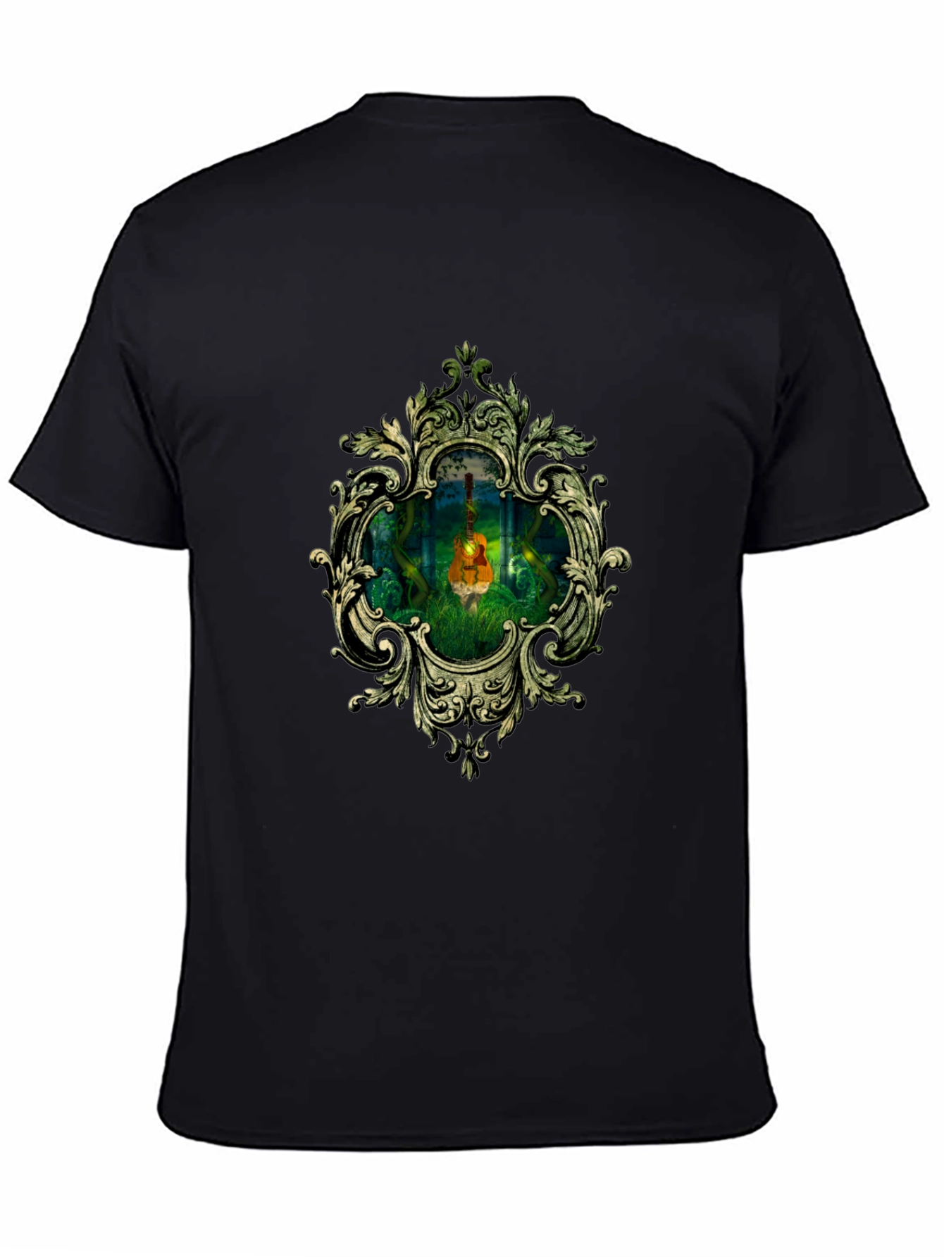 Ornate Guitar in Forest T-Shirt