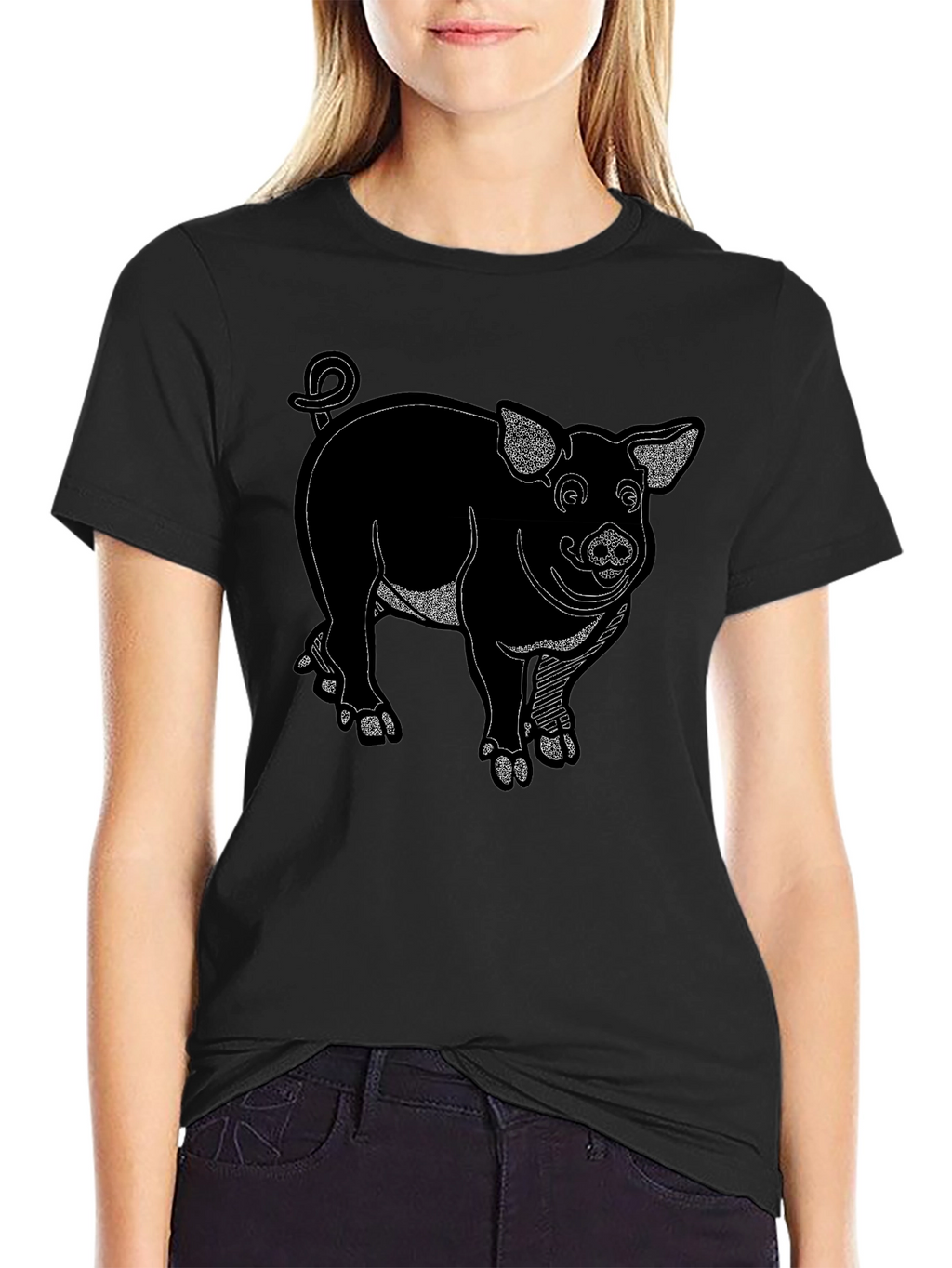 Black Pig Graphic Tee Shirt