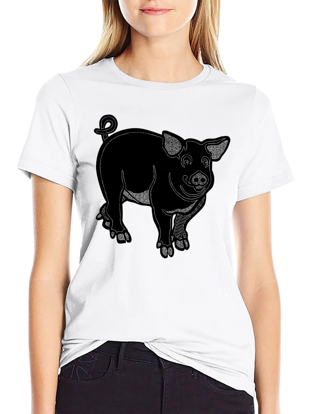 Black Pig Graphic Tee Shirt