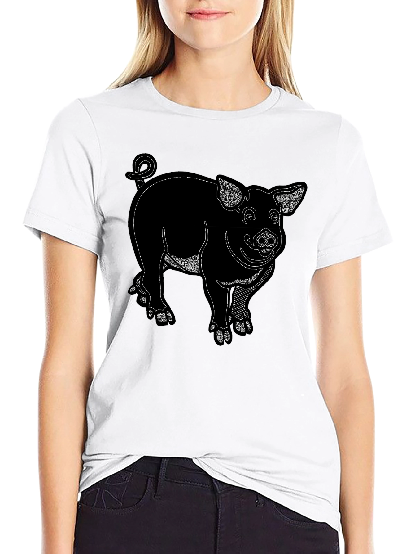 Black Pig Graphic Tee Shirt