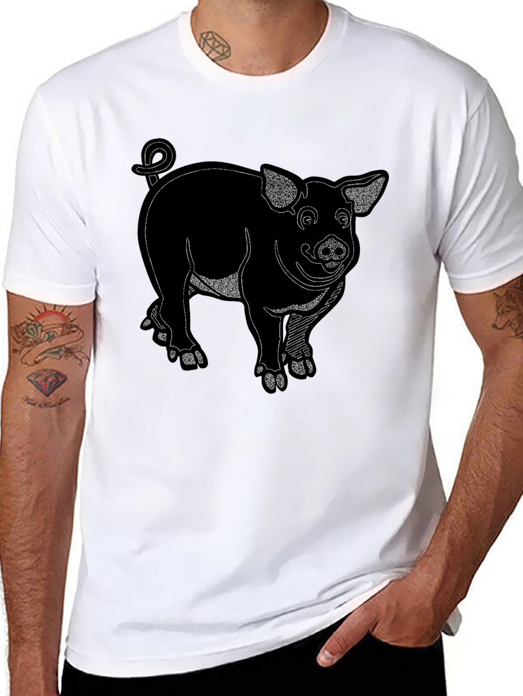 Black Pig Graphic Tee Shirt