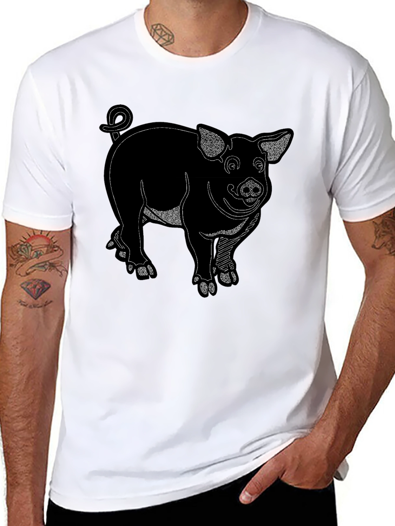Black Pig Graphic Tee Shirt