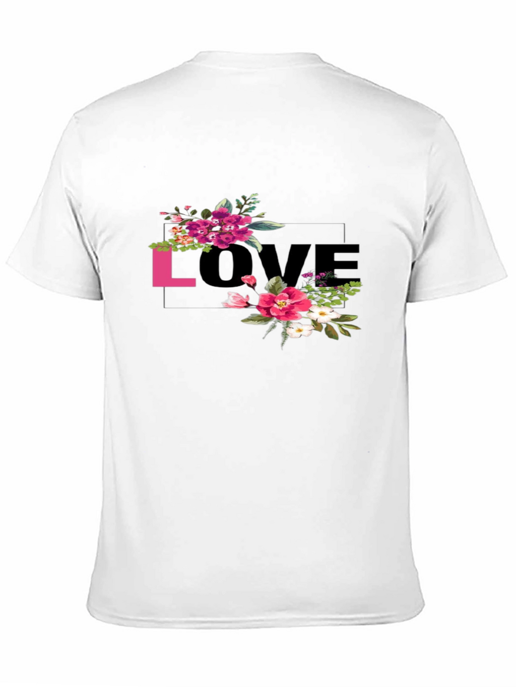Floral LOVE Graphic Tee - Black