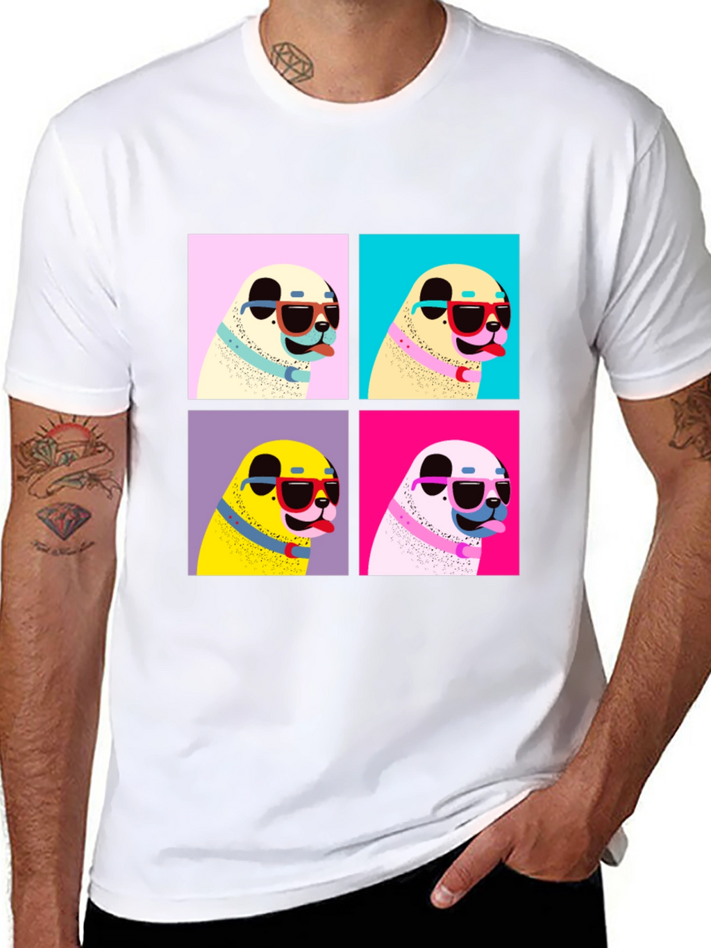 Cool Dog Pop Art T-Shirt