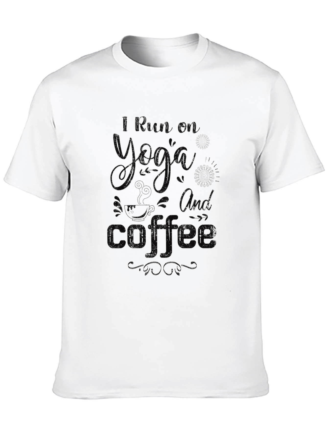 Yoga and Coffee Graphic Tee - Unisex Cotton Blend T-Shirt