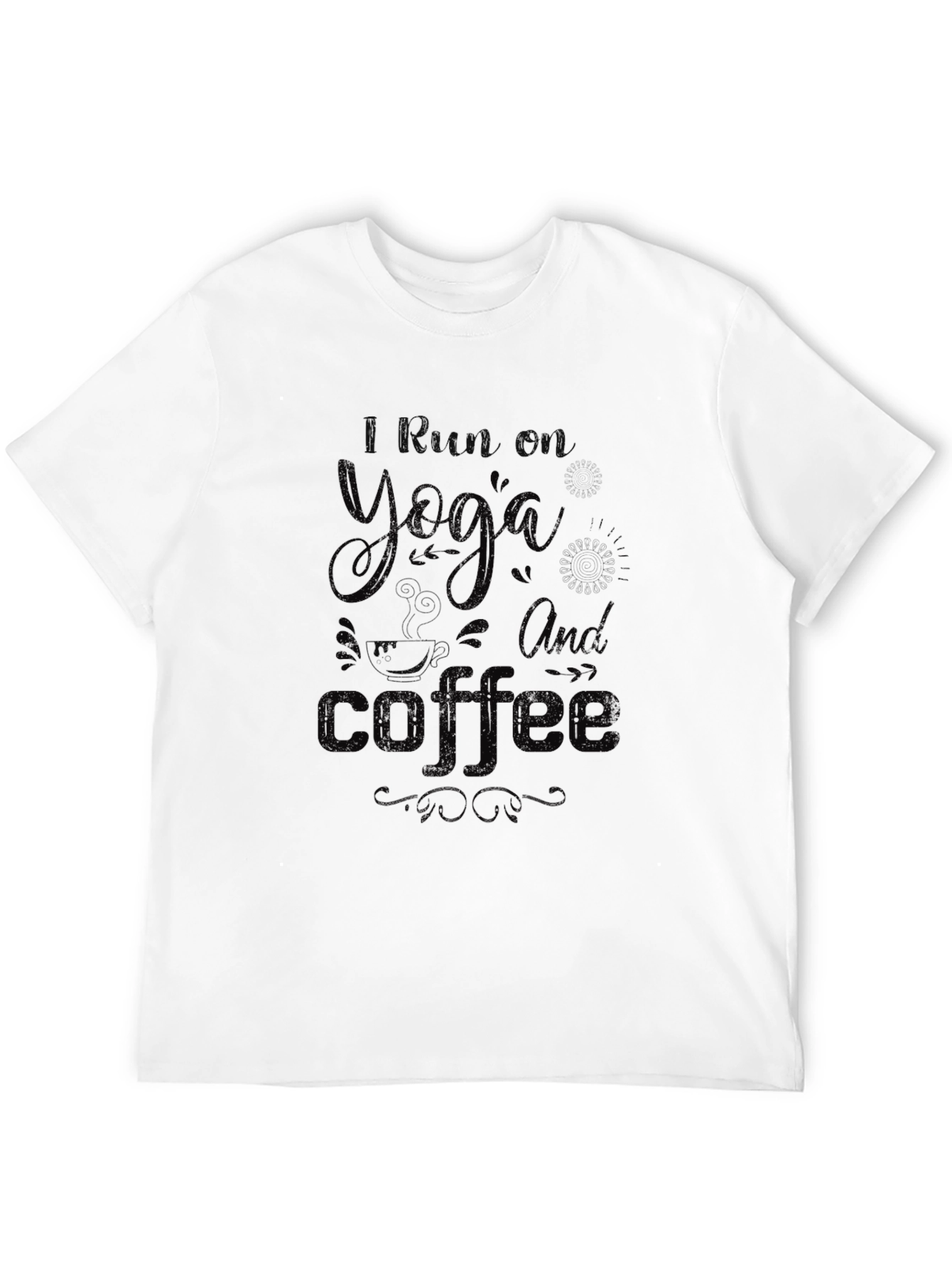 Yoga and Coffee Graphic Tee - Unisex Cotton Blend T-Shirt