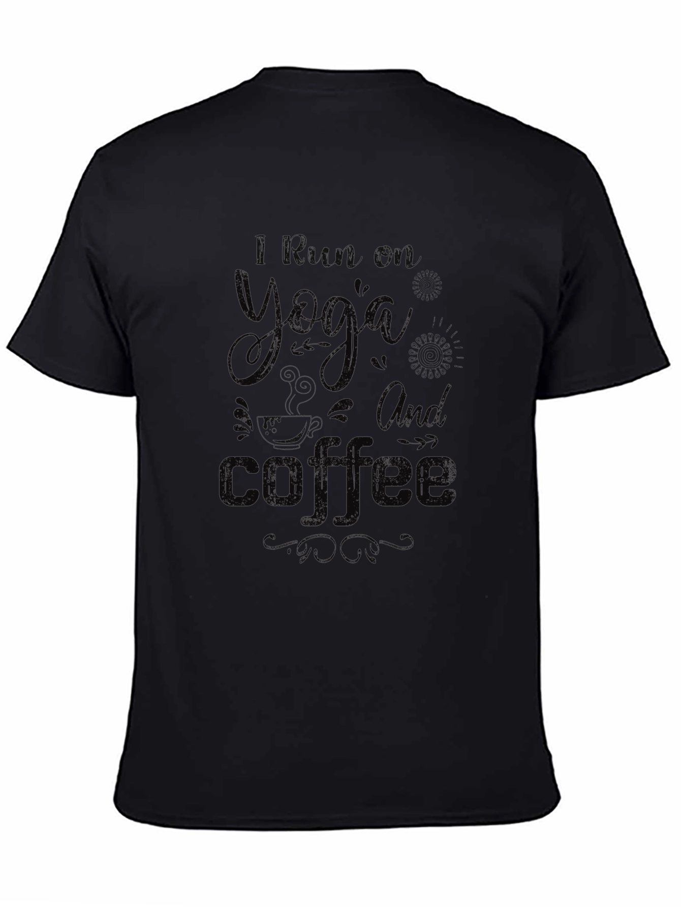 Yoga and Coffee Graphic Tee - Unisex Cotton Blend T-Shirt