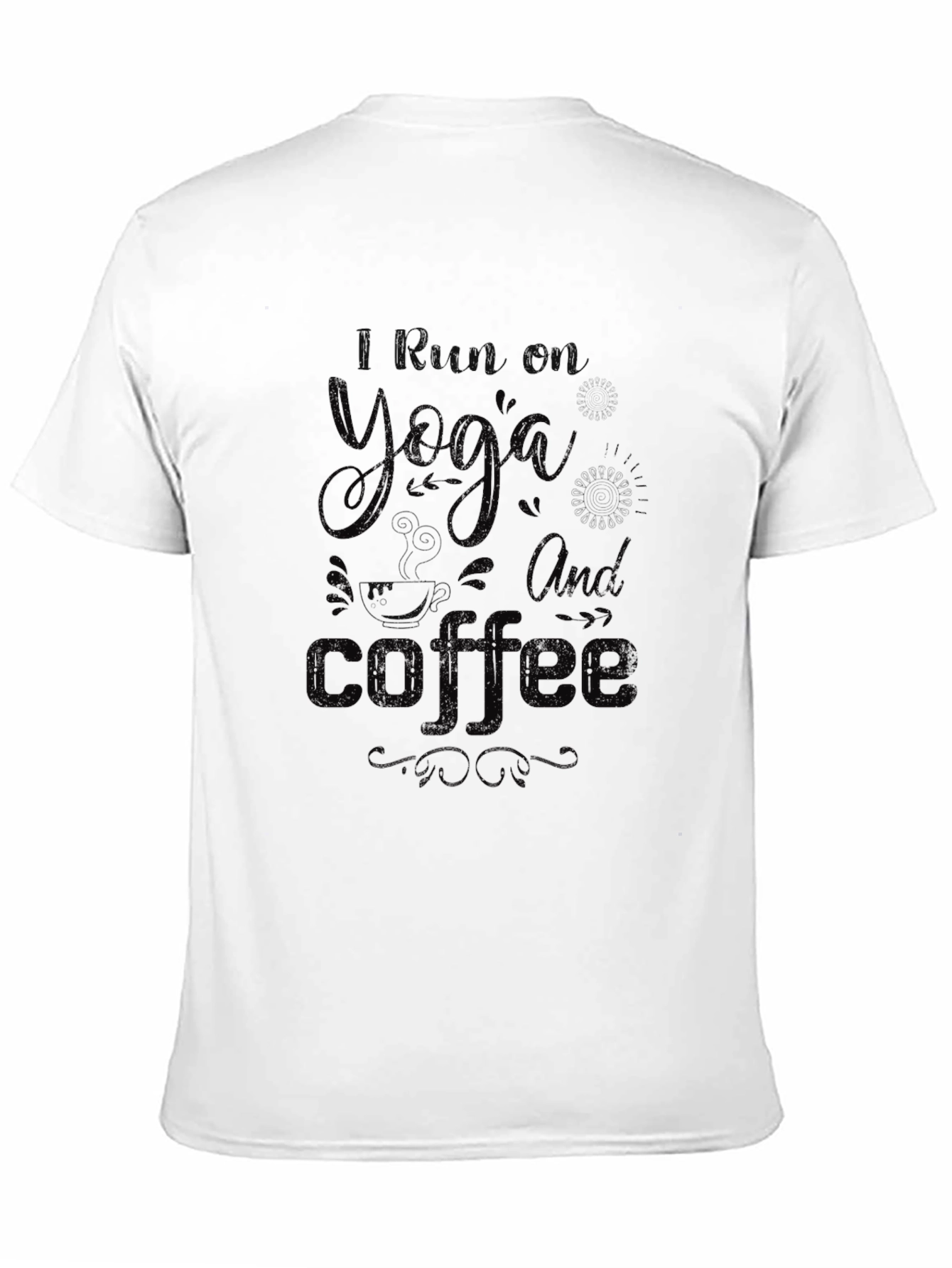 Yoga and Coffee Graphic Tee - Unisex Cotton Blend T-Shirt