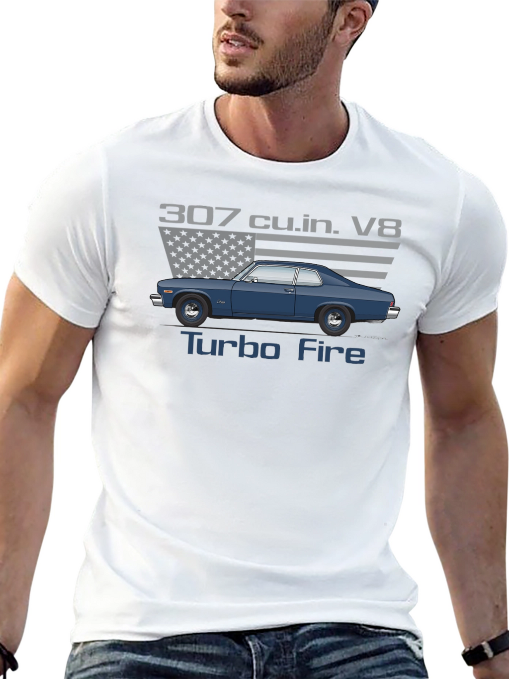 307 Turbo Fire V8 Car Graphic T-Shirt