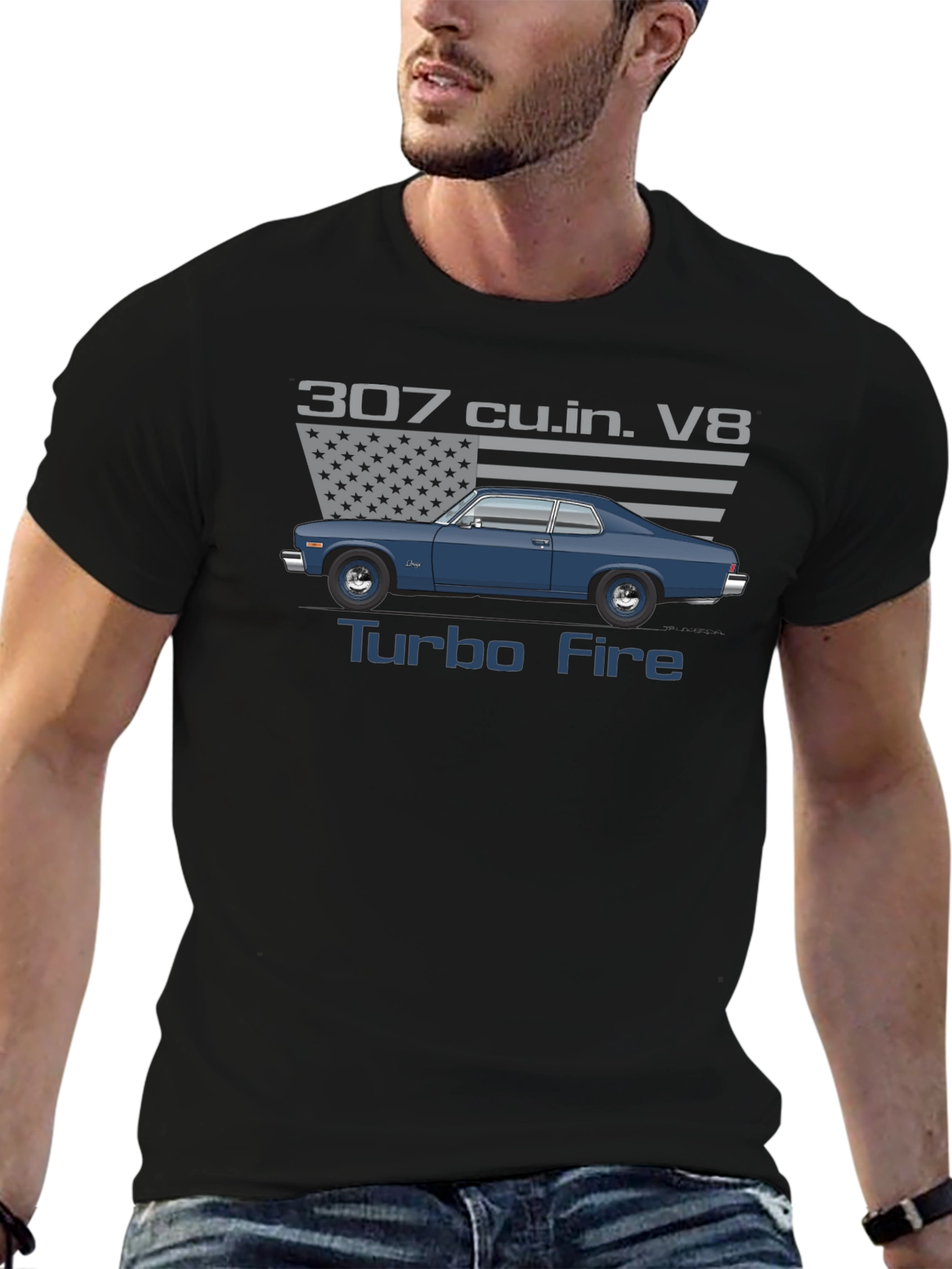 307 Turbo Fire V8 Car Graphic T-Shirt