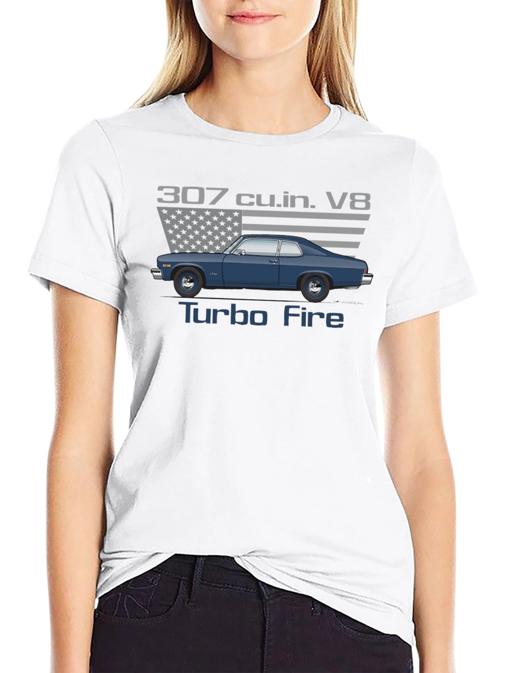 307 Turbo Fire V8 Car Graphic T-Shirt