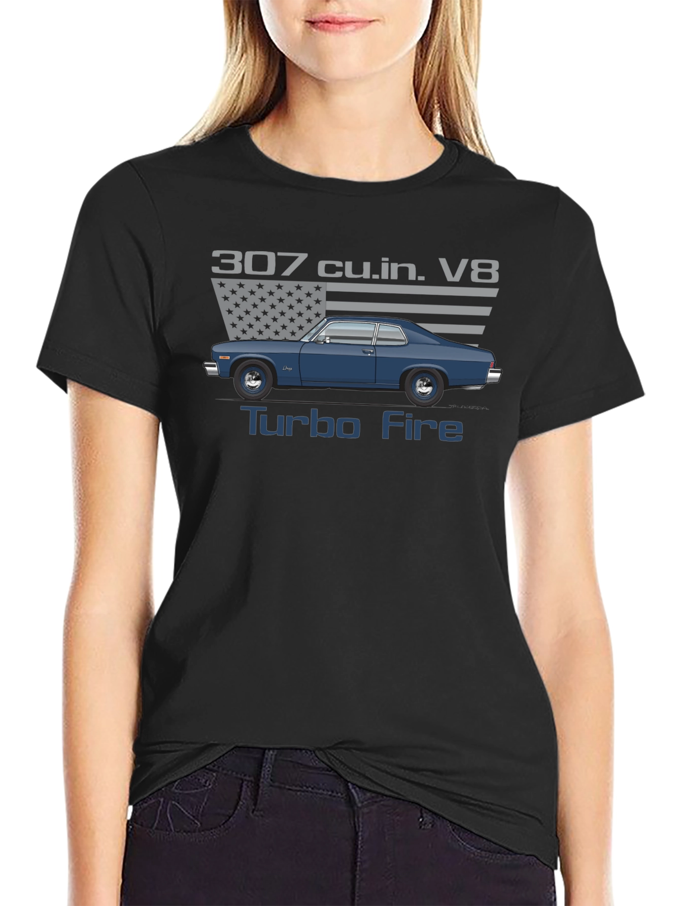 307 Turbo Fire V8 Car Graphic T-Shirt