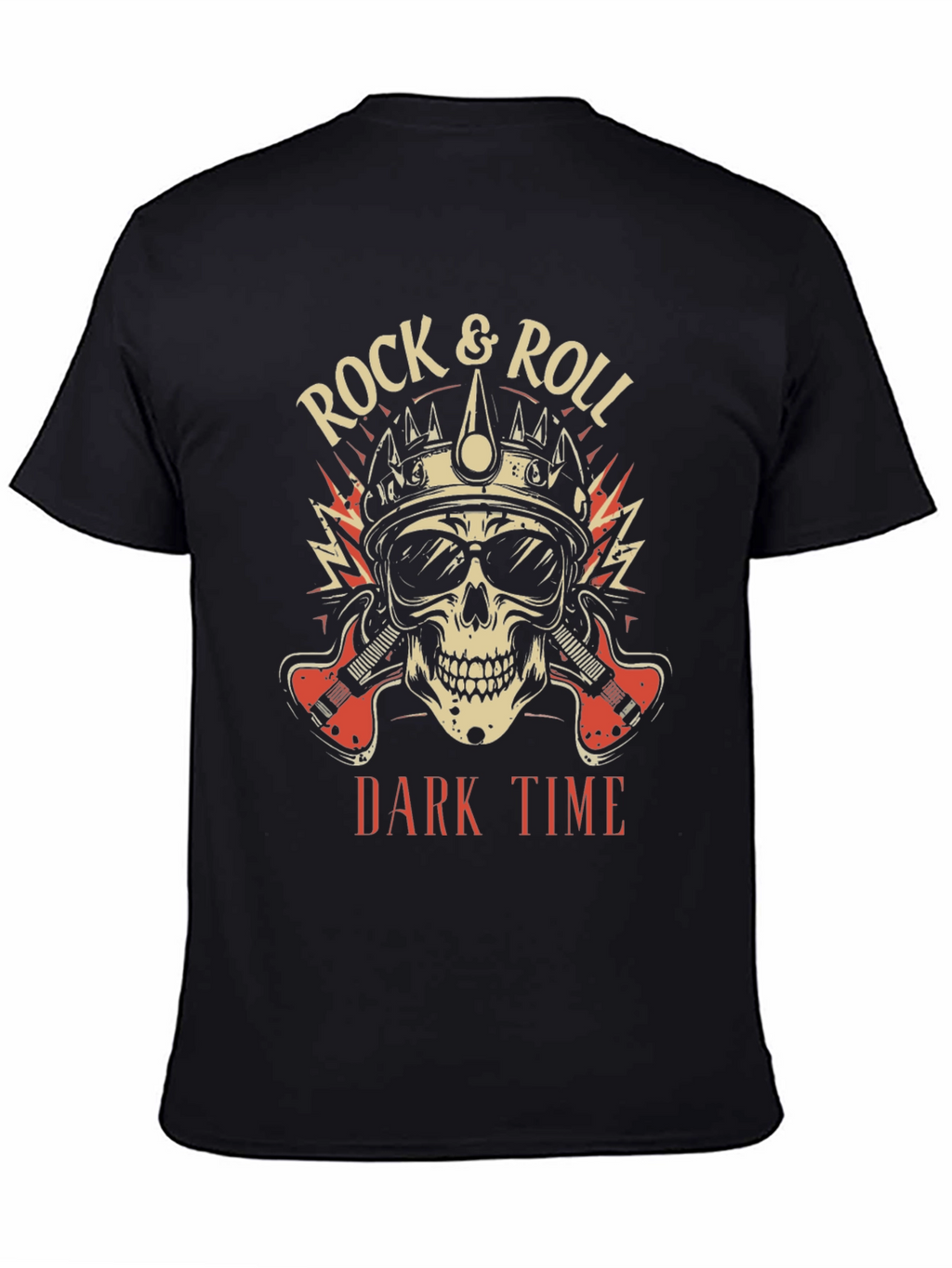 Rock & Roll Dark Time Graphic T-Shirt