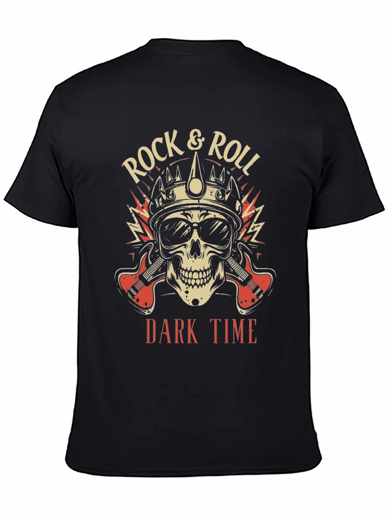 Rock & Roll Dark Time Graphic T-Shirt