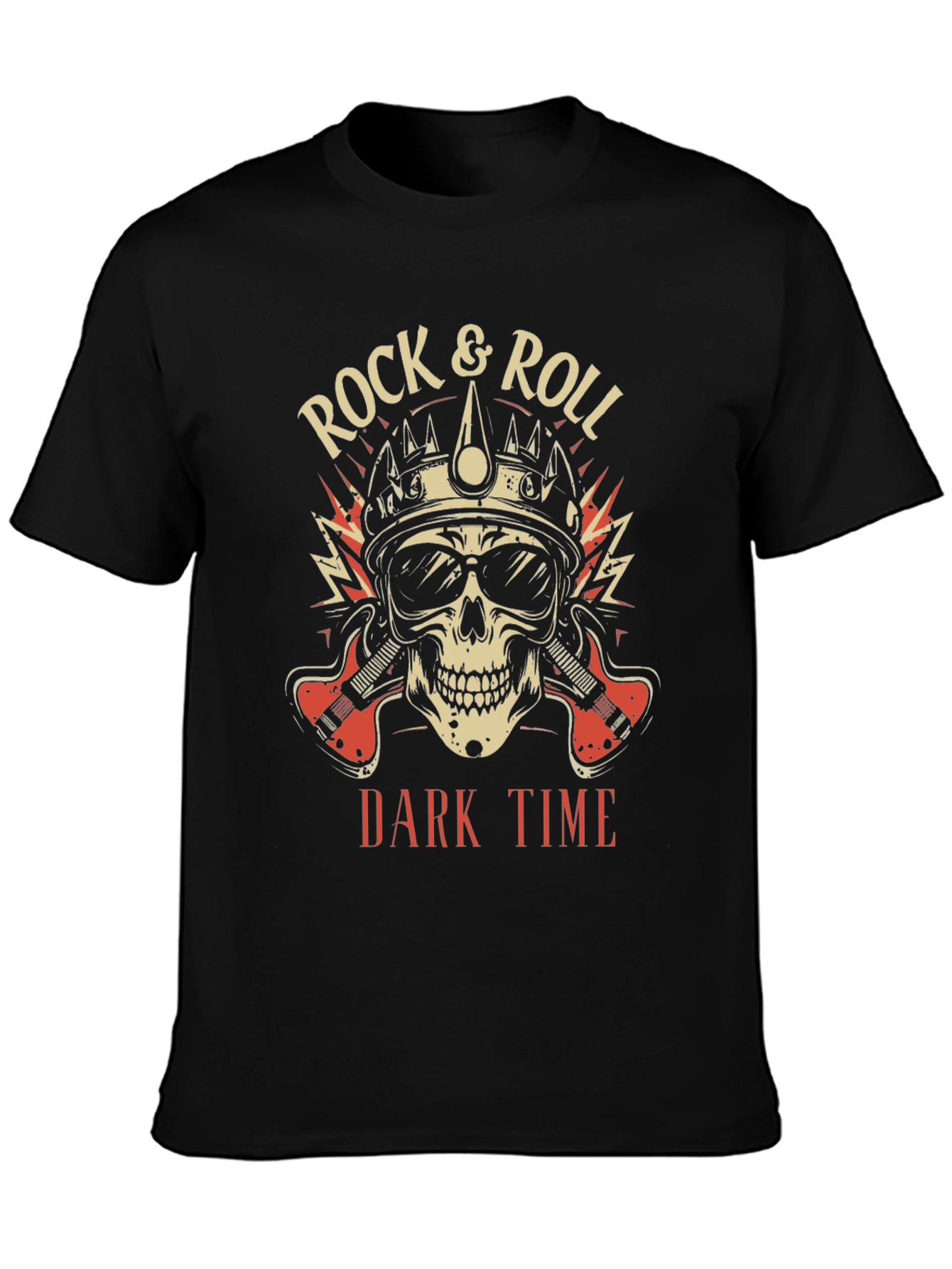 Rock & Roll Dark Time Graphic T-Shirt