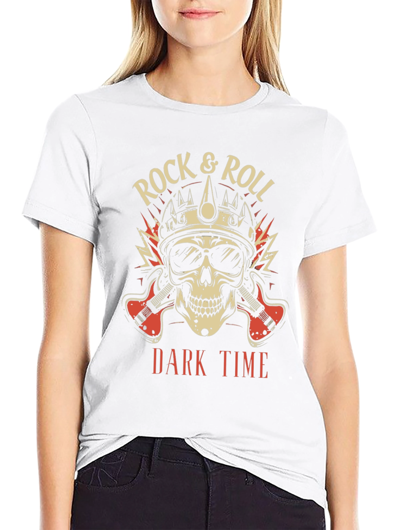 Rock & Roll Dark Time Graphic T-Shirt