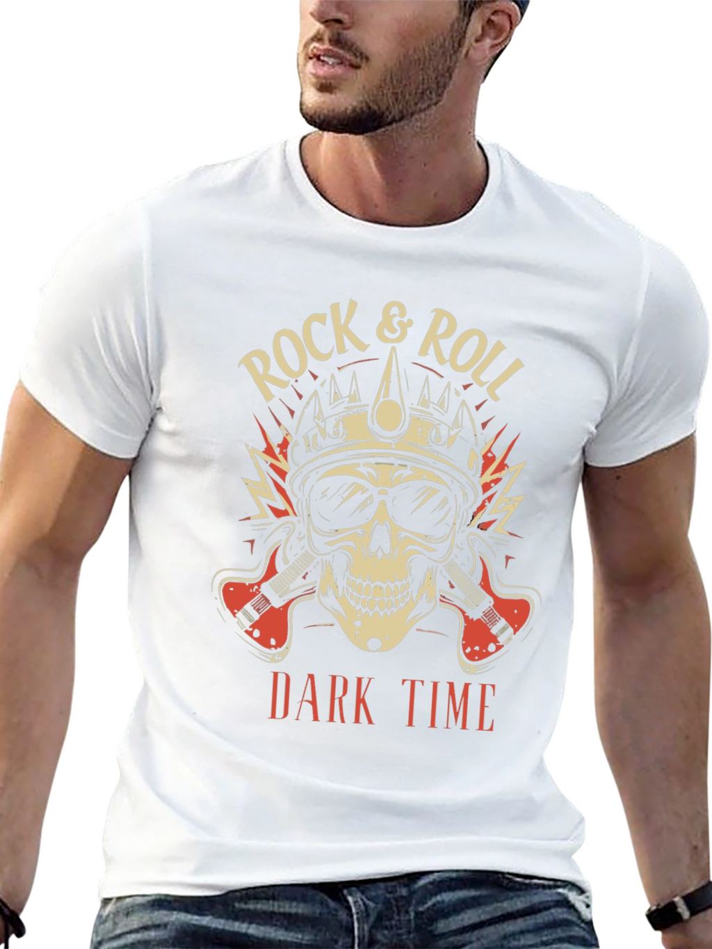 Rock & Roll Dark Time Graphic T-Shirt