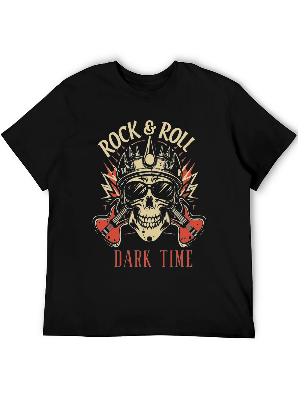 Rock & Roll Dark Time Graphic T-Shirt