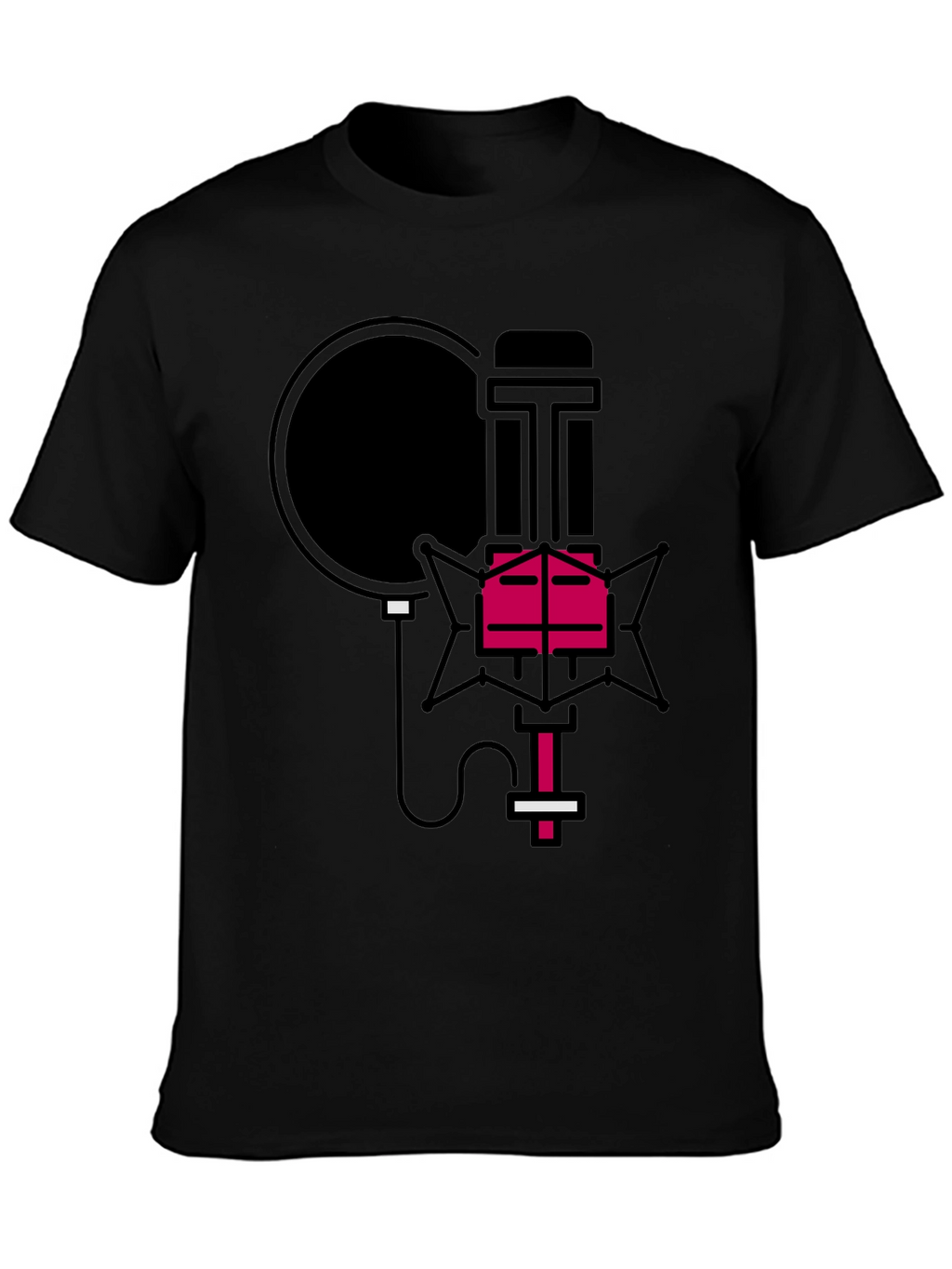 Retro Microphone Graphic Tee - Stylish Music Lover Shirt