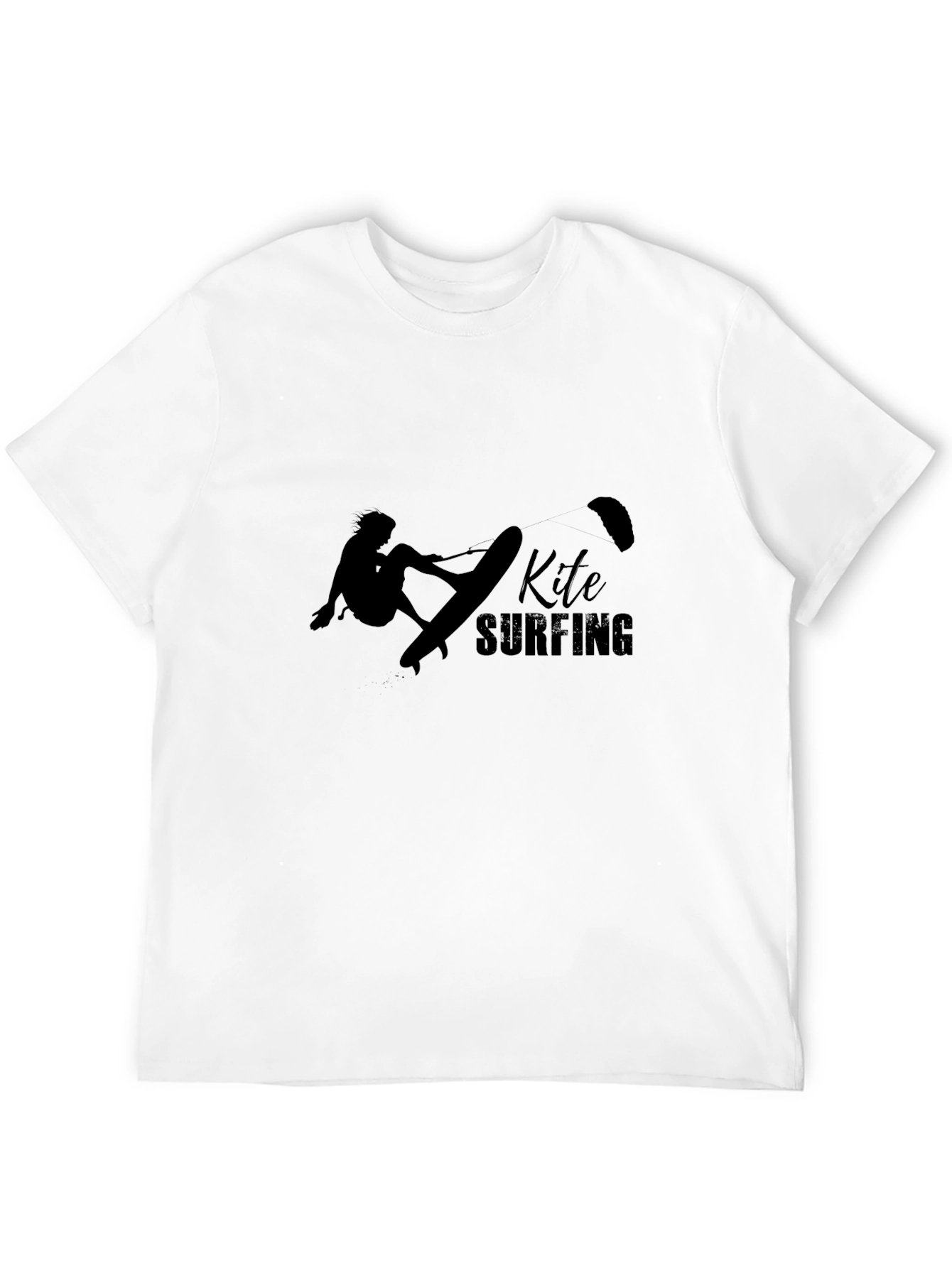Kite Surfing Black T-Shirt: Stylish Graphic Tee