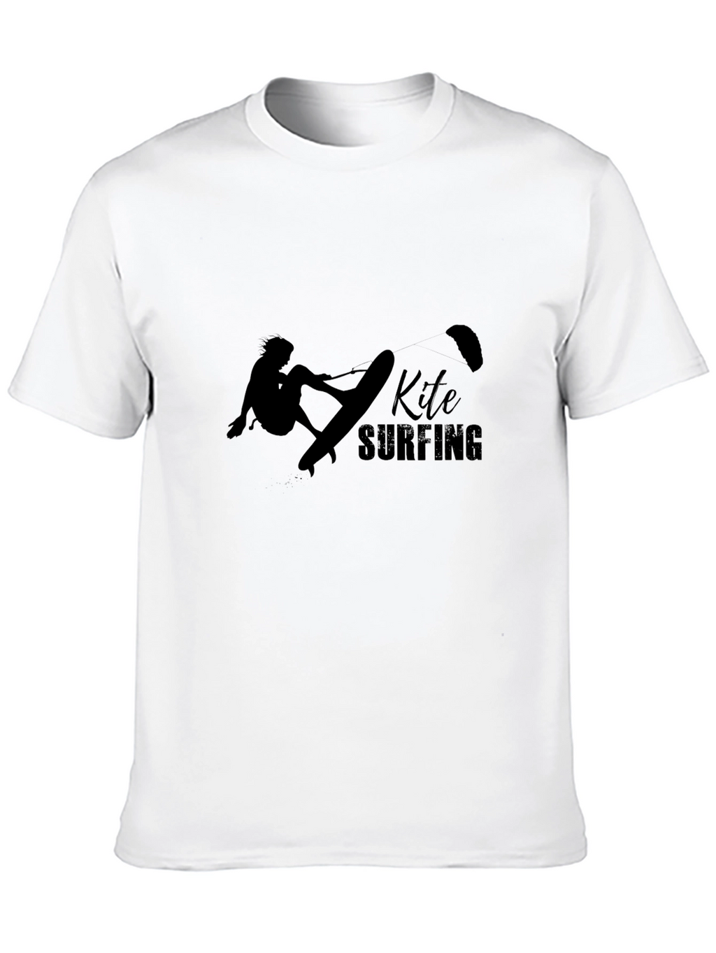 Kite Surfing Black T-Shirt: Stylish Graphic Tee