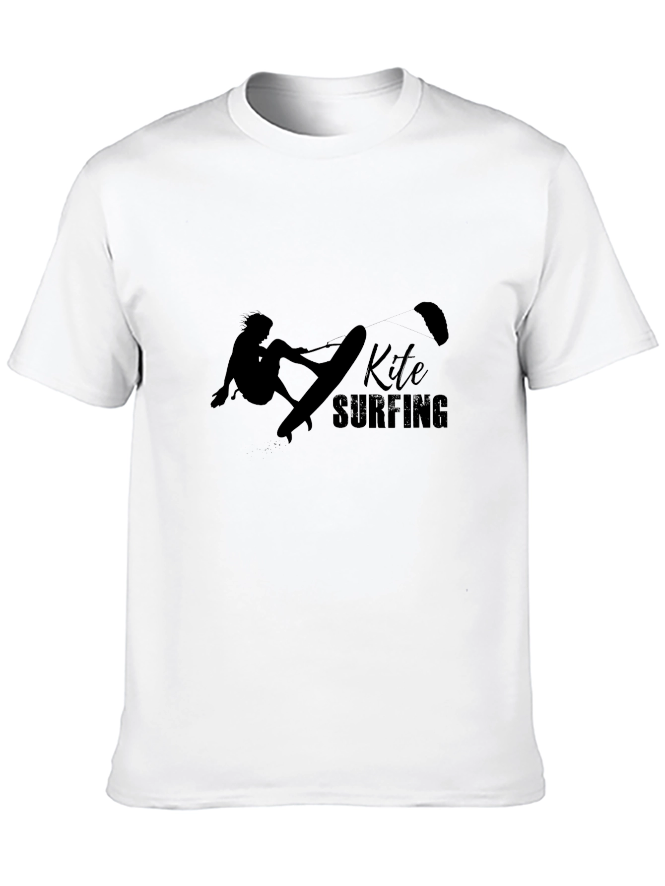Kite Surfing Black T-Shirt: Stylish Graphic Tee