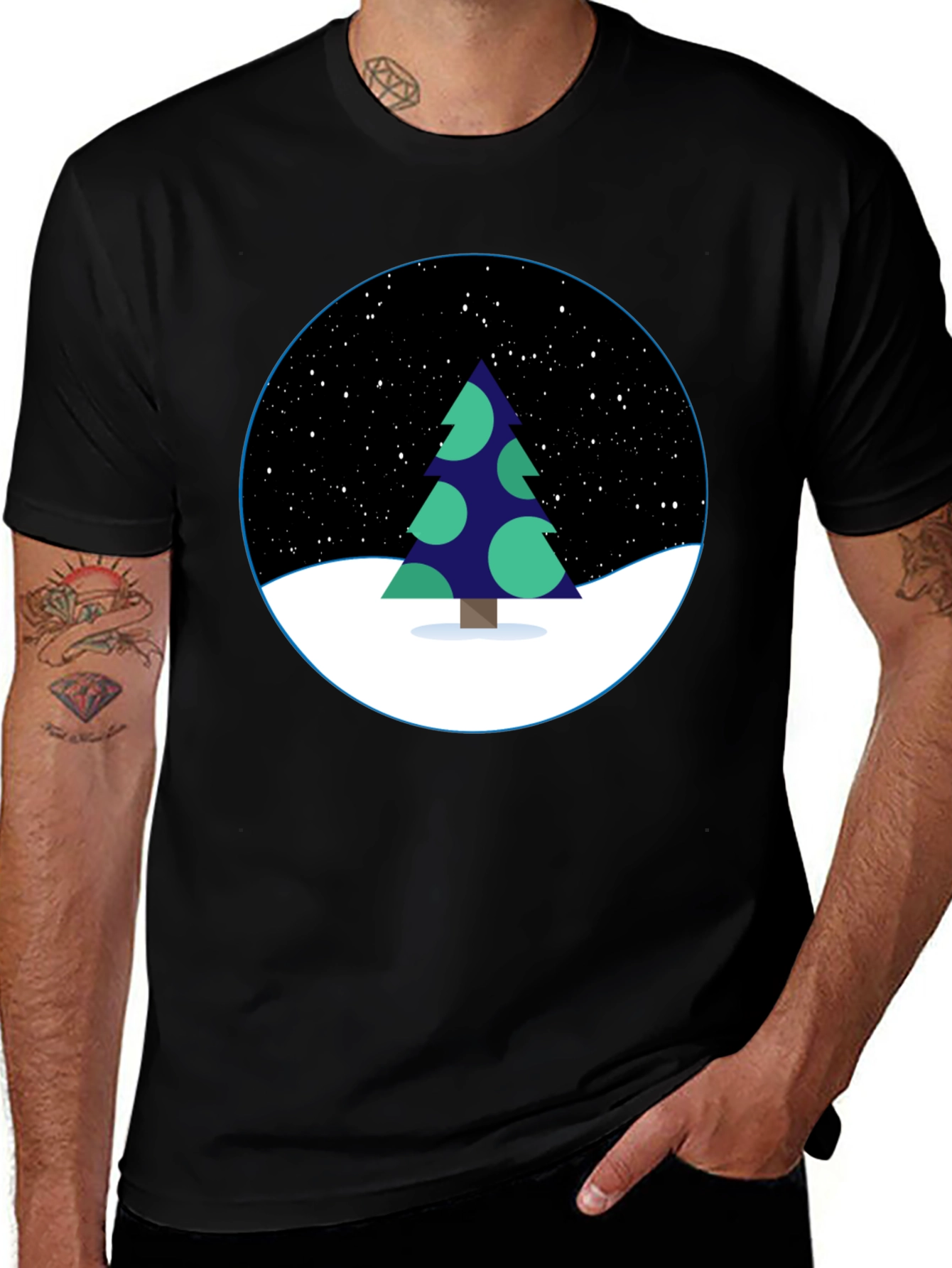 Winter Tree Graphic Tee - Stylish Holiday Shirt