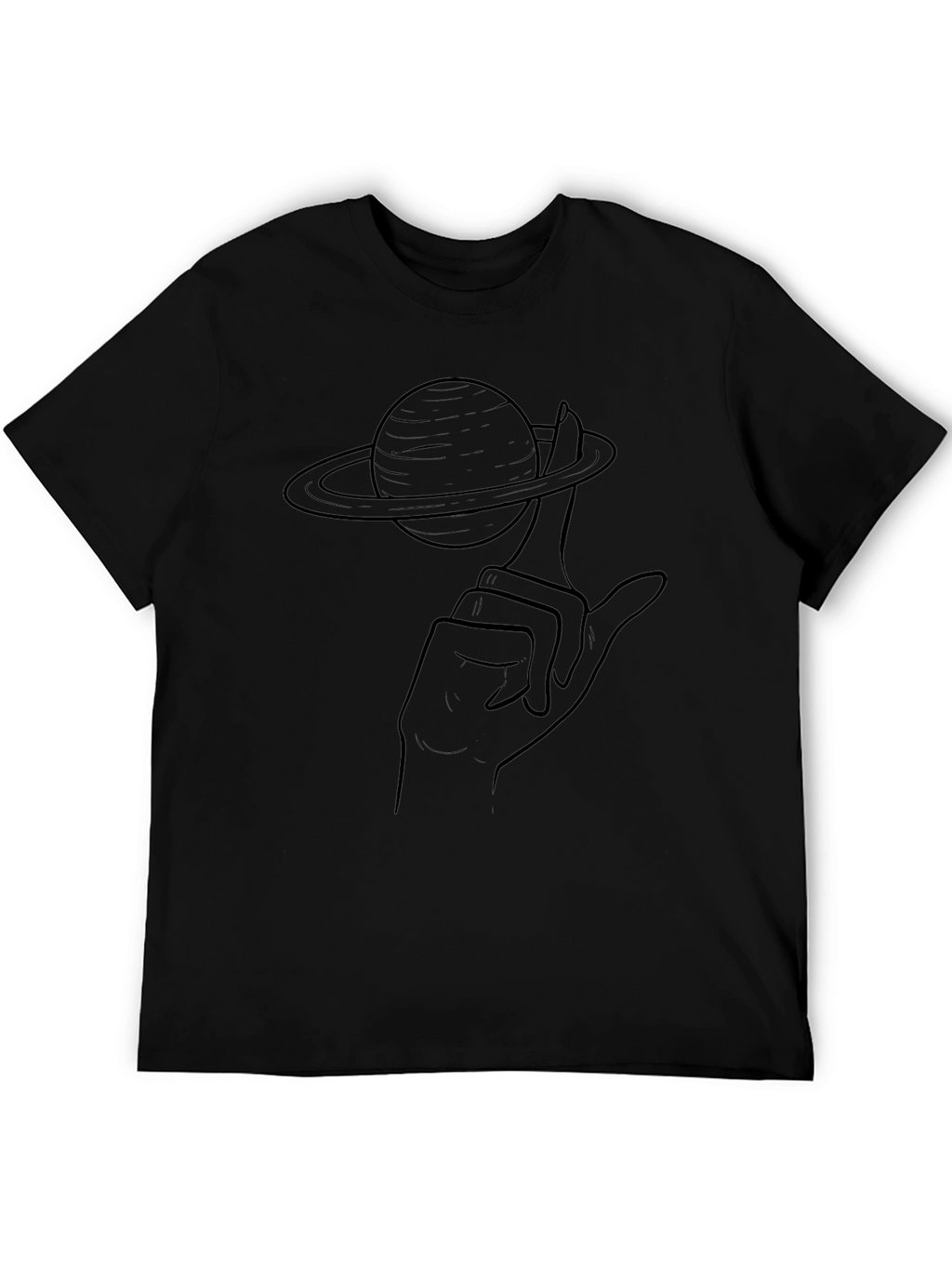 Saturn Finger Graphic Tee - Unique Space T-Shirt