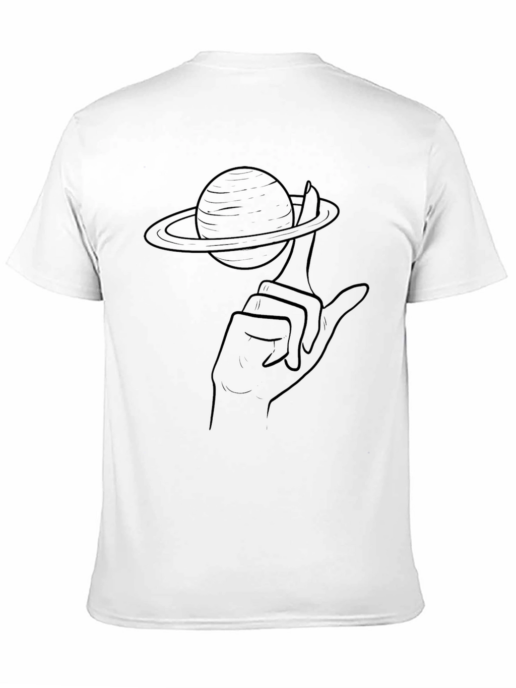 Saturn Finger Graphic Tee - Unique Space T-Shirt