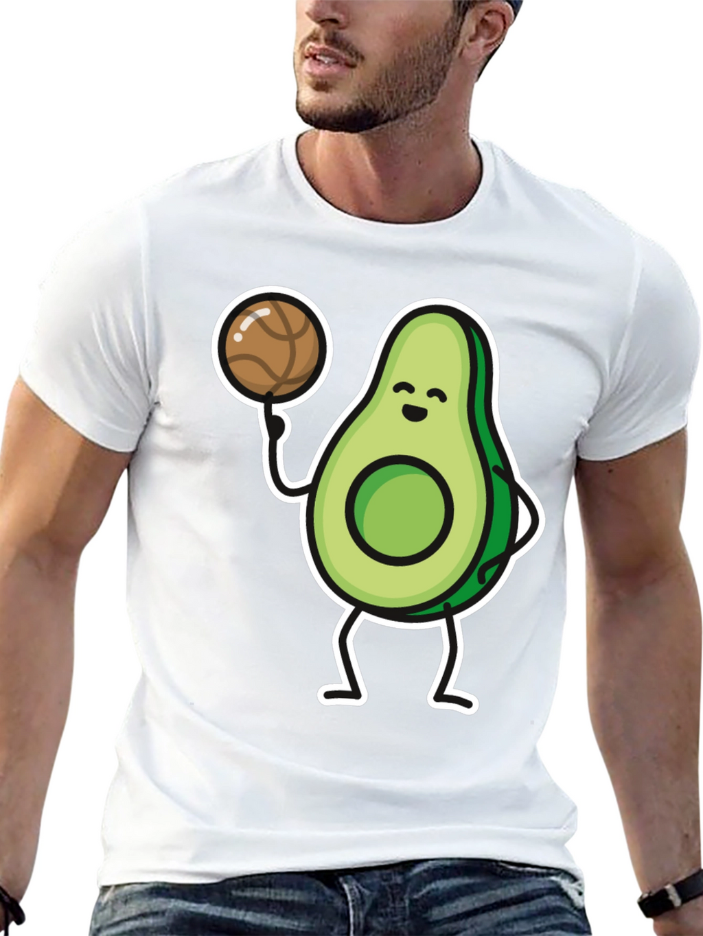 Avocado Basketball Player Graphic T-Shirt