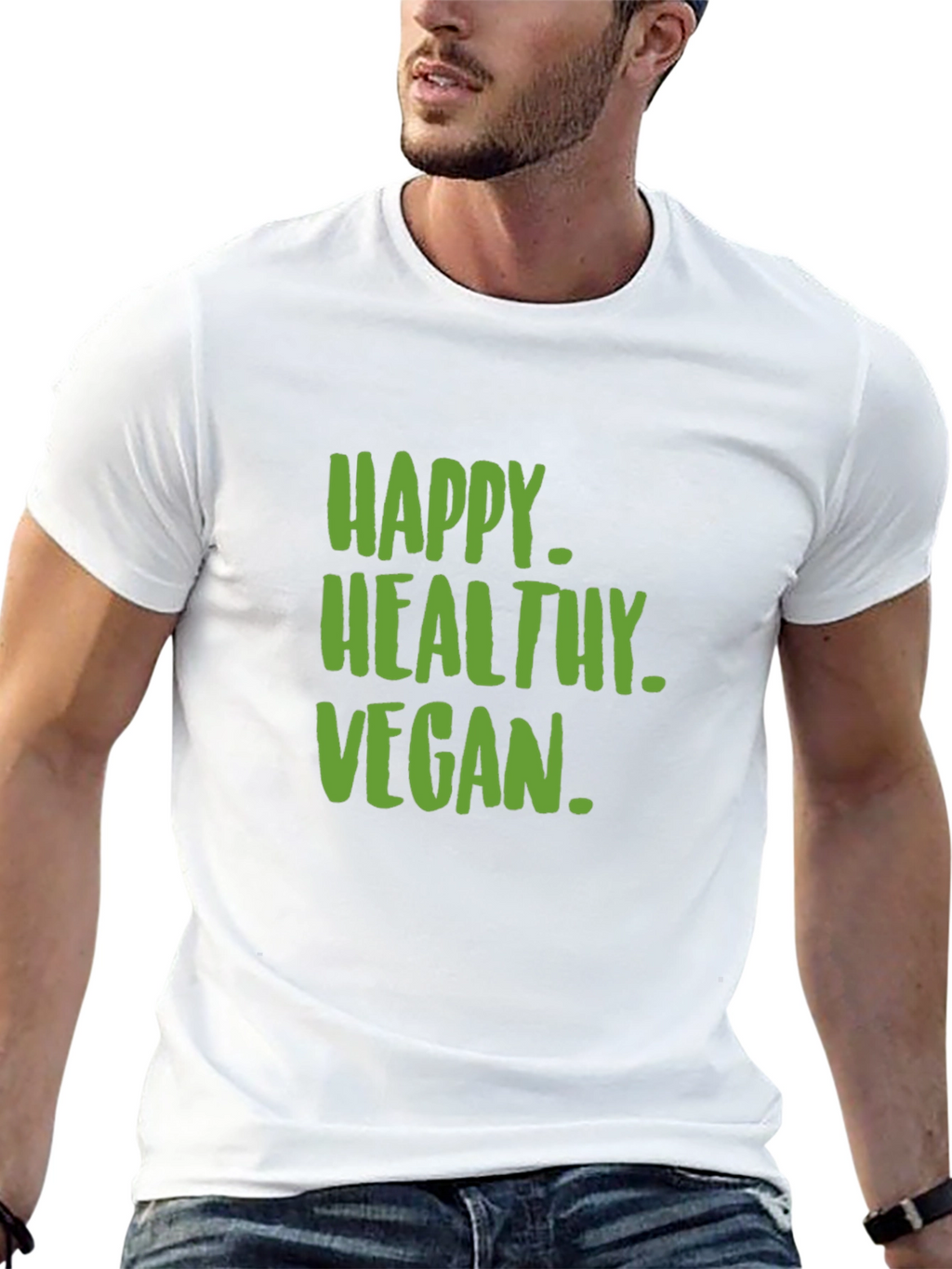 Happy Healthy Vegan T-Shirt - Unisex Graphic Tee